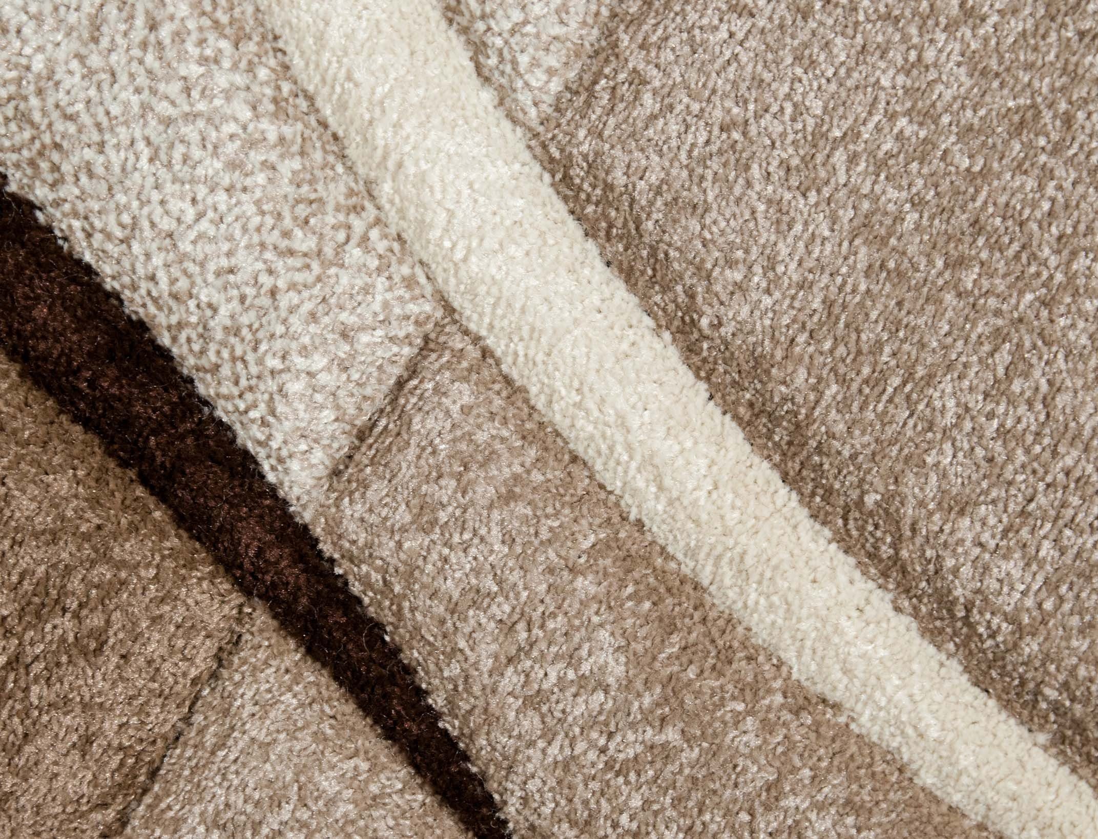 TeppichHome24 Teppich Designer Teppich mit Konturenschnitt Karo Muster Brau günstig online kaufen