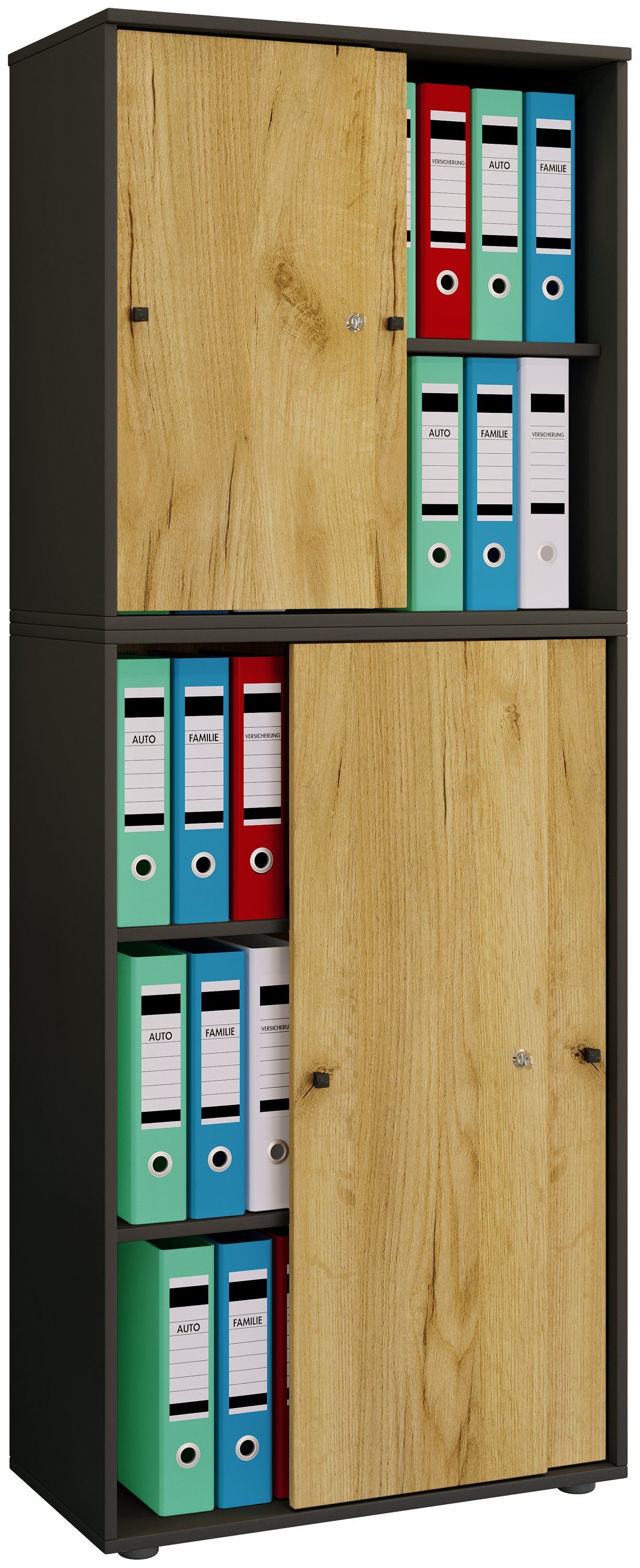 Aktenschrank Büroschrank Aktenschrank Schiebetüren Lona 5fach