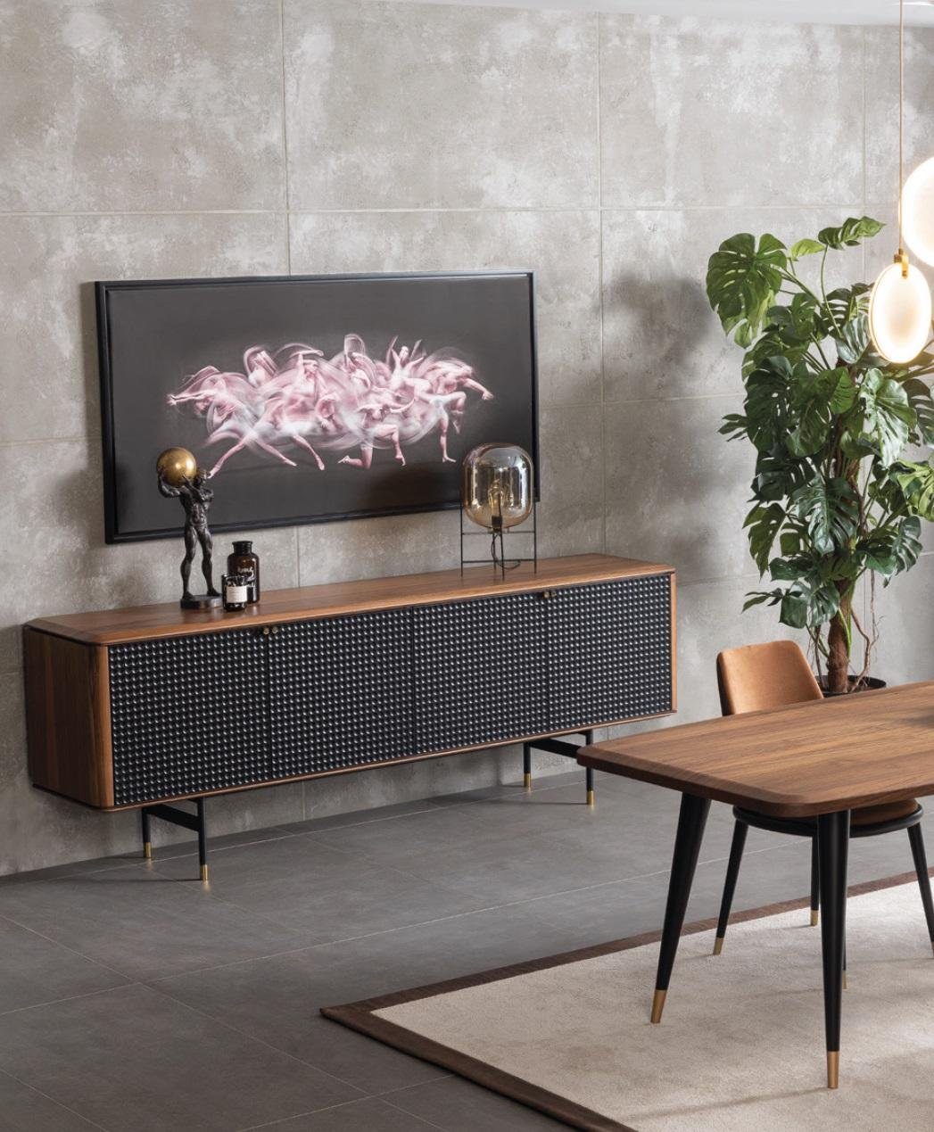 JVmoebel Anrichte Moderner Holzsideboard im braunen Loft-Stil für das Wohnzimmer, Made in Europa