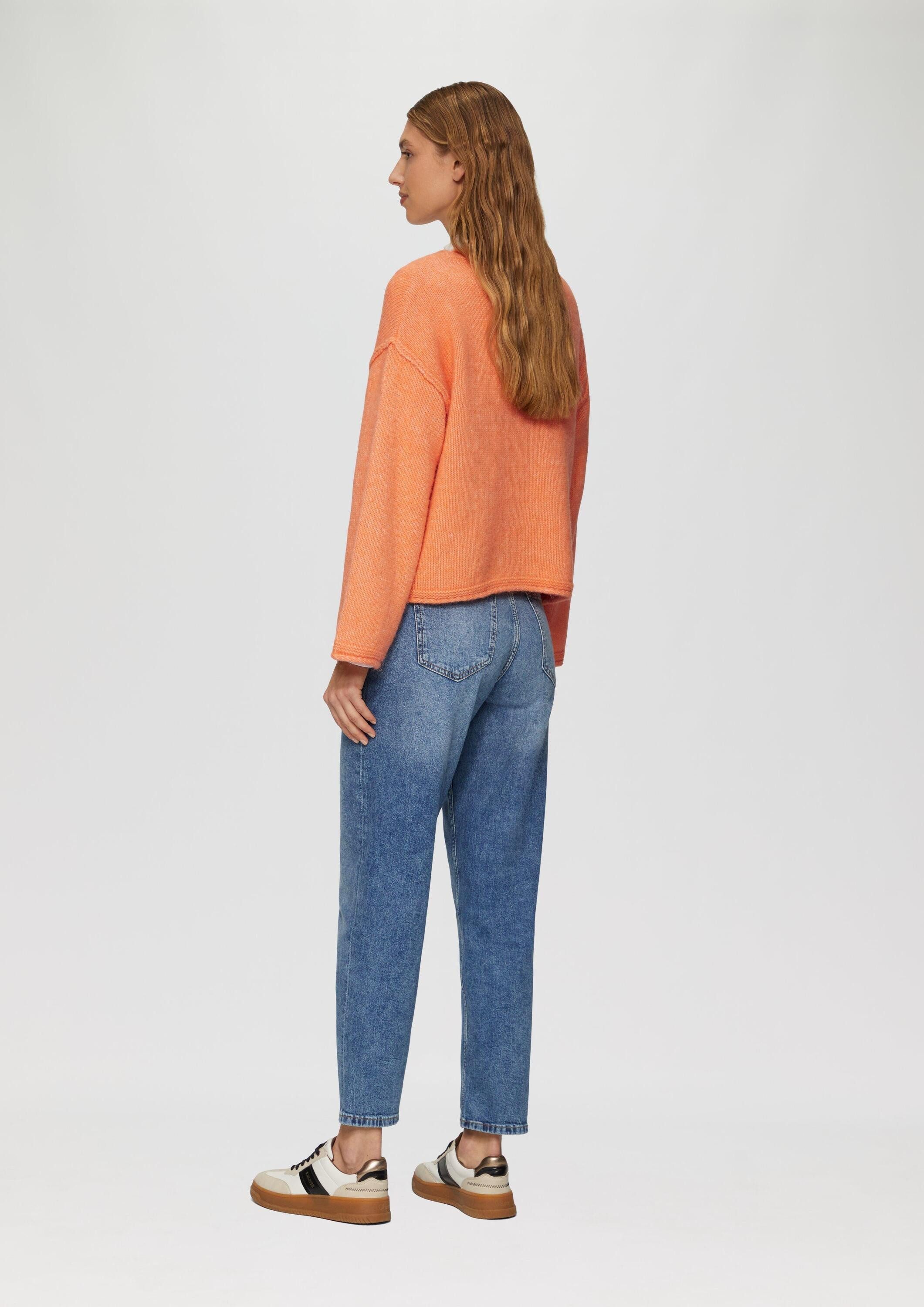 s.Oliver Longpullover Strickpullover Strickpullover mit weiten Ärmeln im Relaxed Fit