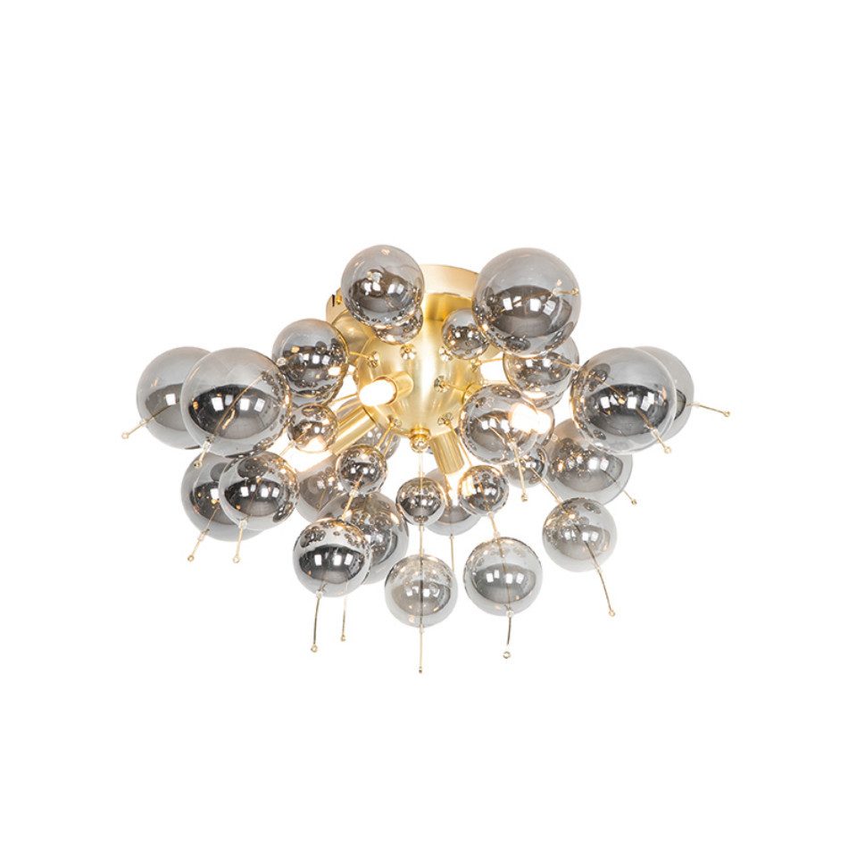 Qazqa Deckenleuchte Explode, ohne Leuchtmittel, G9, Gold/Messing, Design, Glas, 4-flammig