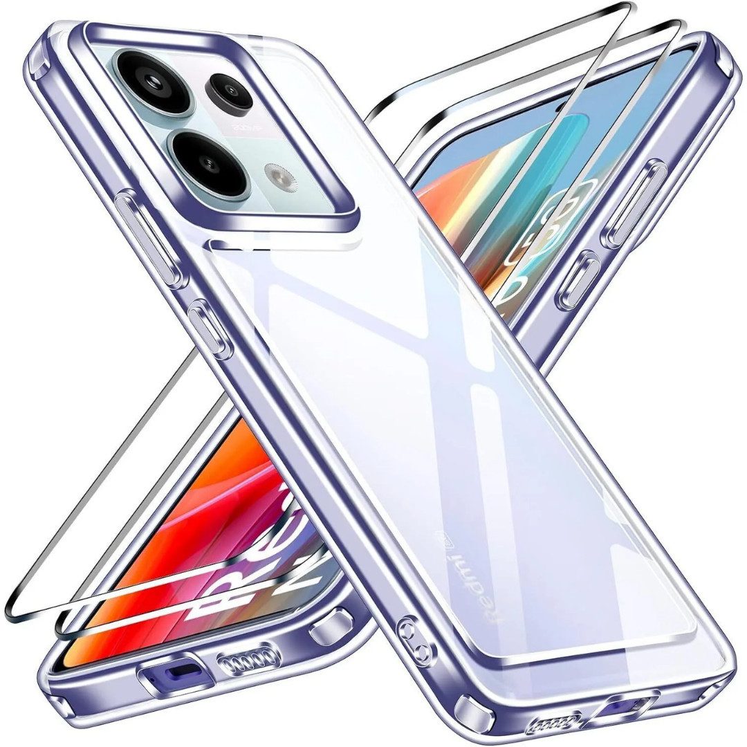 Smartphone-Hülle + 2X Schutzglas für Xiaomi Redmi Note 13 Pro 5G Panzerfolie Case 9H