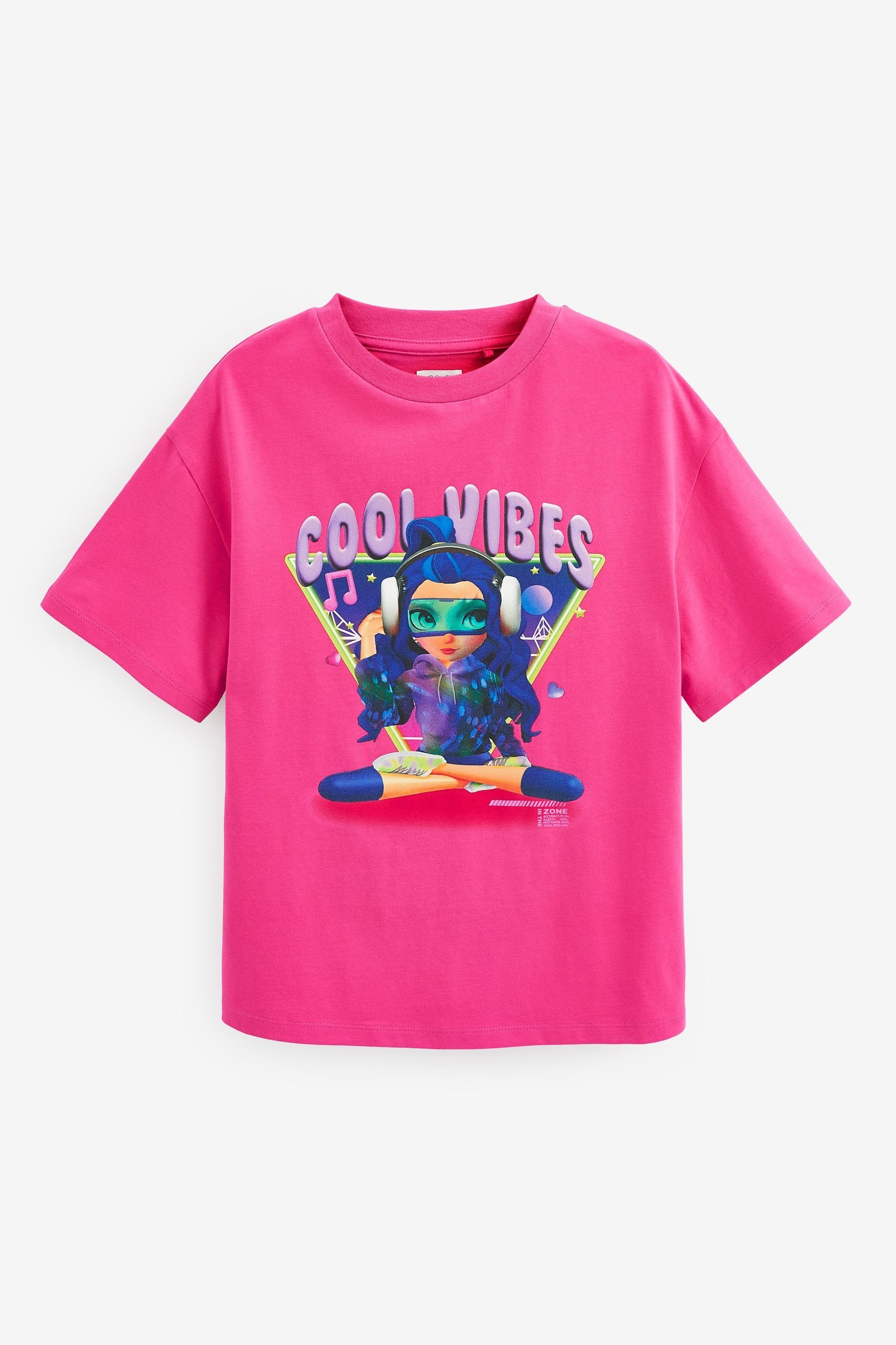 Next T-Shirt Oversize-T-Shirt mit Grafikprint (1-tlg) Pink Cool Vibes Girl