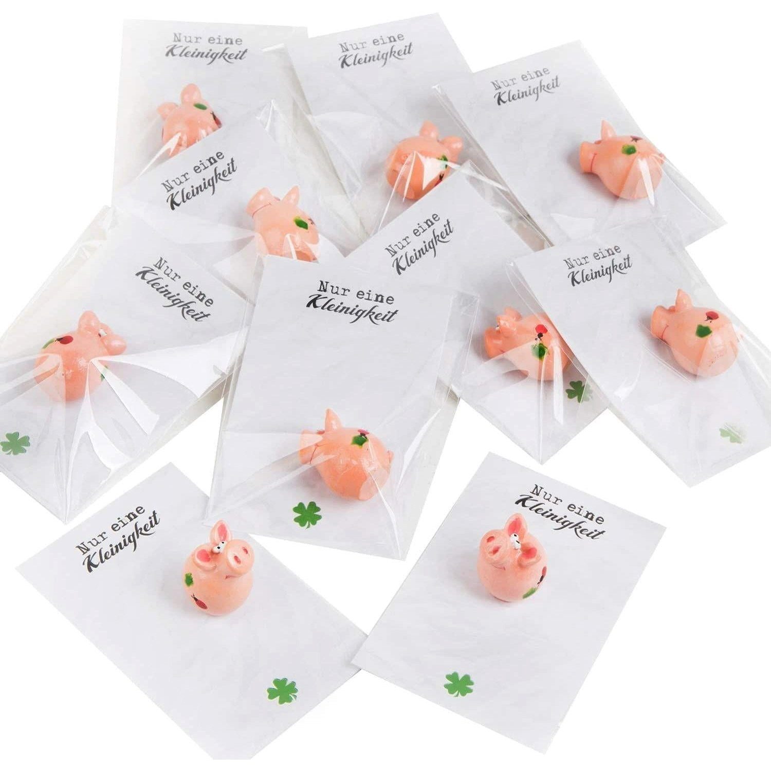 Logbuch-Verlag Dekofigur 10 Mini-Geschenke mit Glücksschwein und Karte Nur eine Kleinigkeit