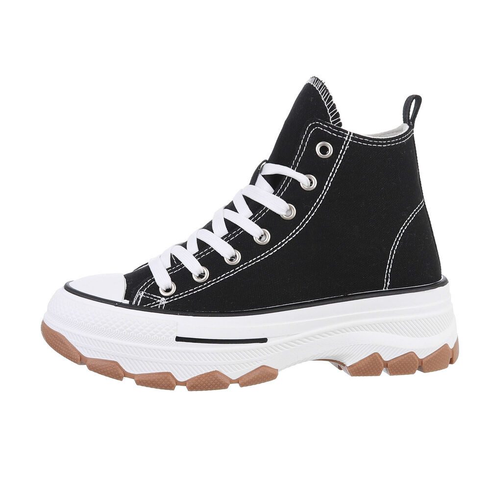 Ital-Design Damen High-Top Freizeit Sneakerboots (86016889) Flach Sneakers High in Schwarz