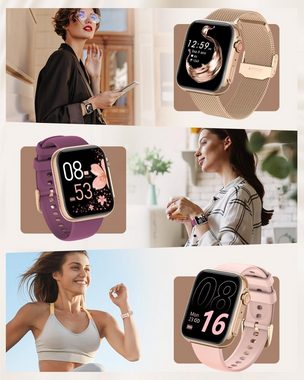 AIMIUVEI G36 Smartwatch (1,85 Zoll, Andriod iOS), mit Periodenverfolgung, 120+ Sport, Herzfrequenz, SpO2 Schlafmonitor