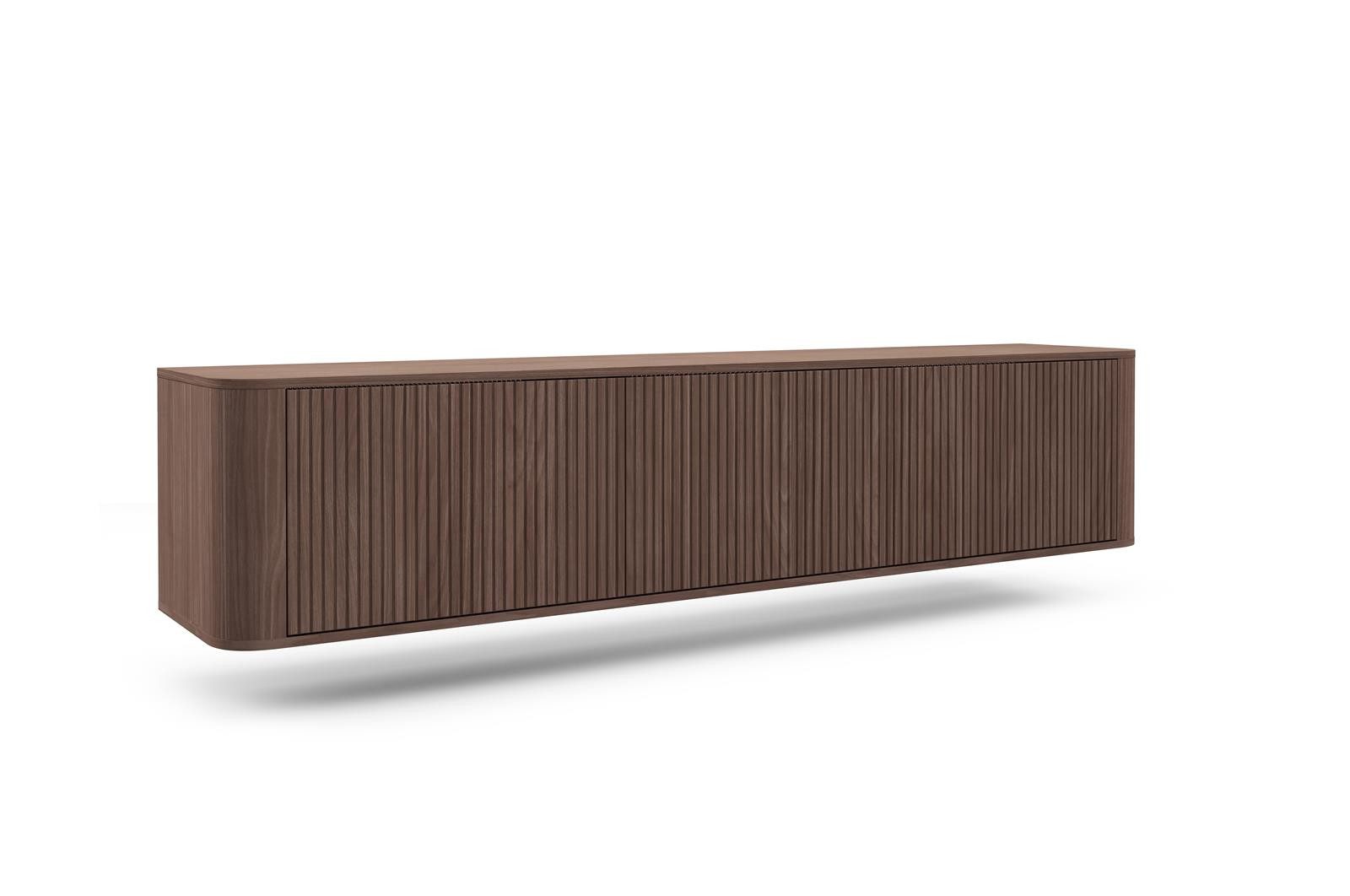Compleo TV-Schrank 180 cm breit, Lowboard Nussbaum oder Kaschmir Japandi Design