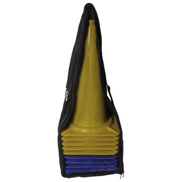 Dönges Outdoor-Spielzeug XXL-Pylonen 10er-Set, blau/gelb mit Transporttasche