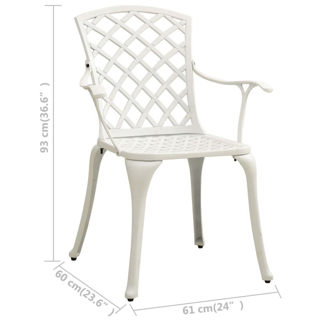 Weiß 2 Weiß (2 Gartenstuhl Aluminiumguss Stk. Gartenstühle vidaXL | Weiß St)