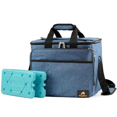 CampFeuer Freizeitrucksack Kühltasche 30 Liter, blau-meliert, leicht und wasserdicht