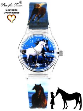 Pacific Time Quarzuhr Kinder Armbanduhr Pferd Kunststoffarmband, Gratis Versand