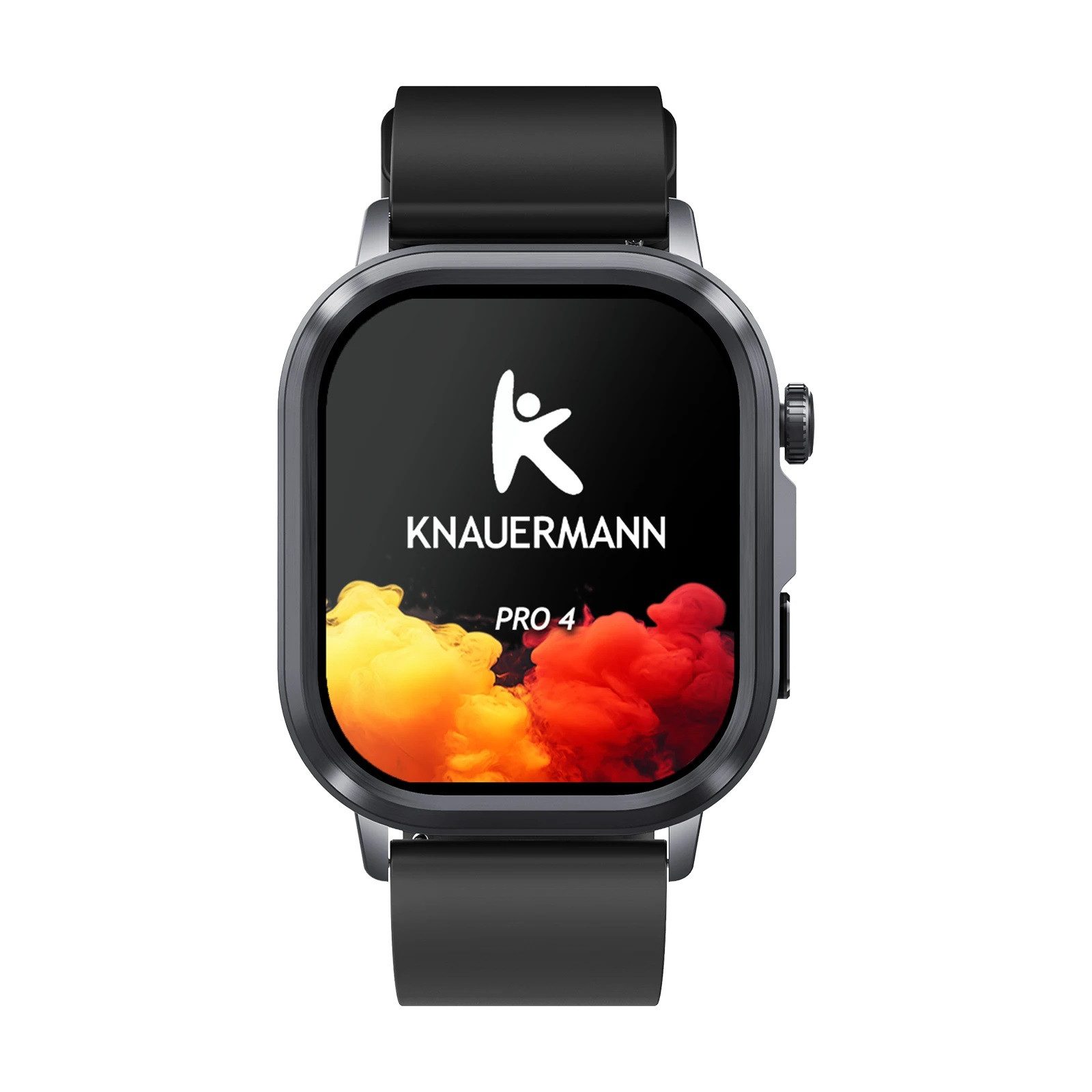 Knauermann PRO 4 (2026) Gesundheitsuhr mit Anruf & SOS Funktion Smartwatch (3,96 cm) Uhr mit Ladegerät, mit magnetischem Ladegerät und Anleitung, Bluetooth