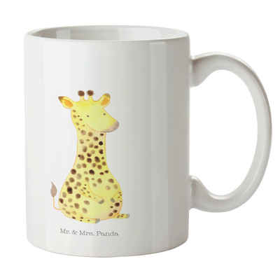 Mr. & Mrs. Panda Tasse Giraffe Zufrieden - Weiß - Geschenk, Geschenk Tasse, Afrika, Glück, A, Keramik