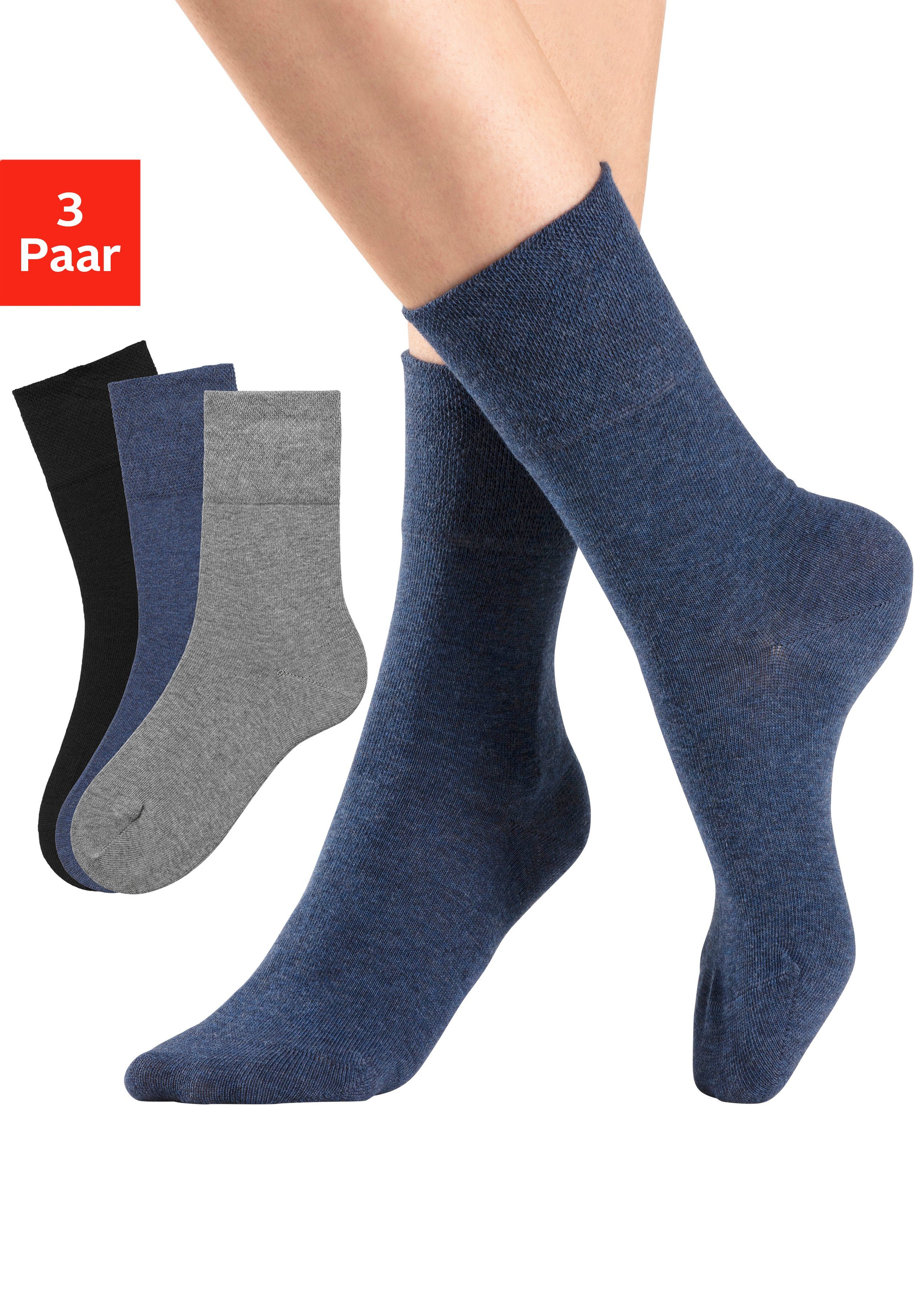 H.I.S Socken (Packung, 3-Paar) mit Komfortbund auch für Diabetiker geeignet