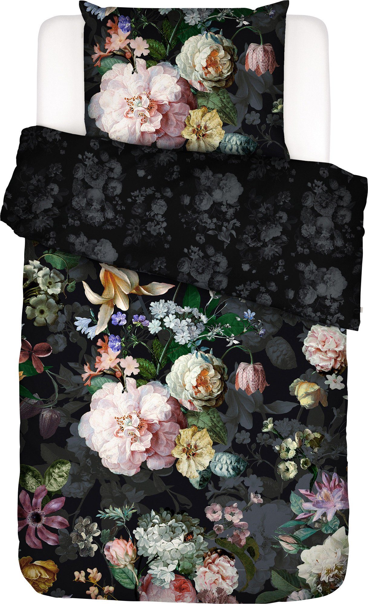 Essenza Bettwäsche Wendebettwäsche "Fleur festive", Mako-Satin, Satin Blumen
