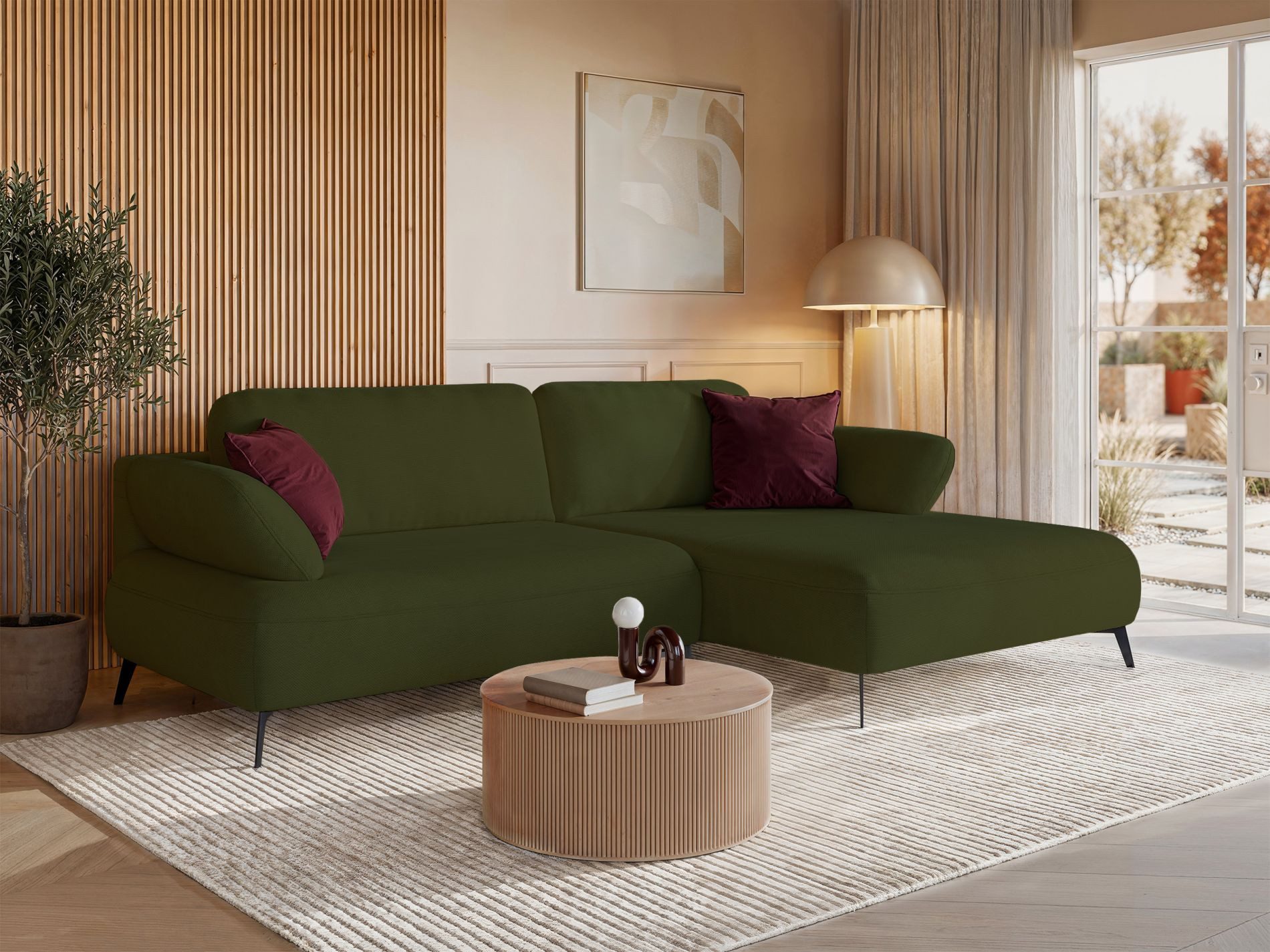 Selsey Ecksofa AVOLLA, mit Schlaffunktion und Bettkasten, Chenille, frei im Raum stellbar