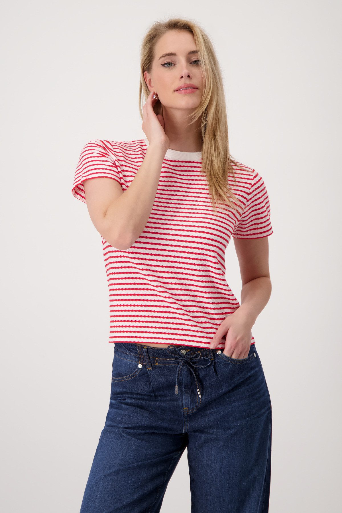 Monari Rundhalsshirt mit Streifen günstig online kaufen