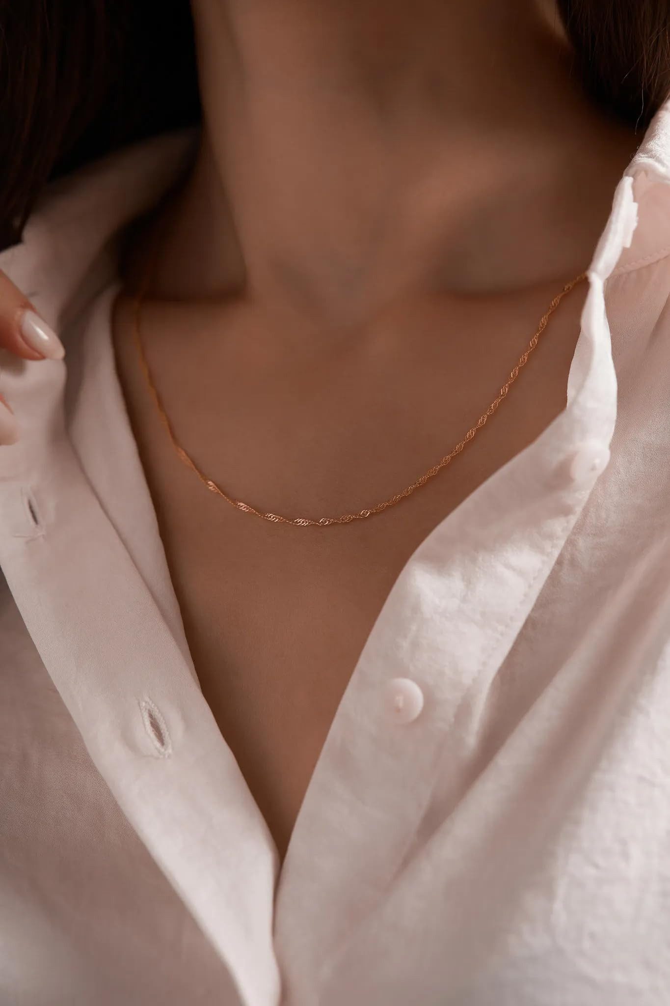 Einzelstück Silberkette Halskette Singapurkette 925 Sterling Silber minimal günstig online kaufen