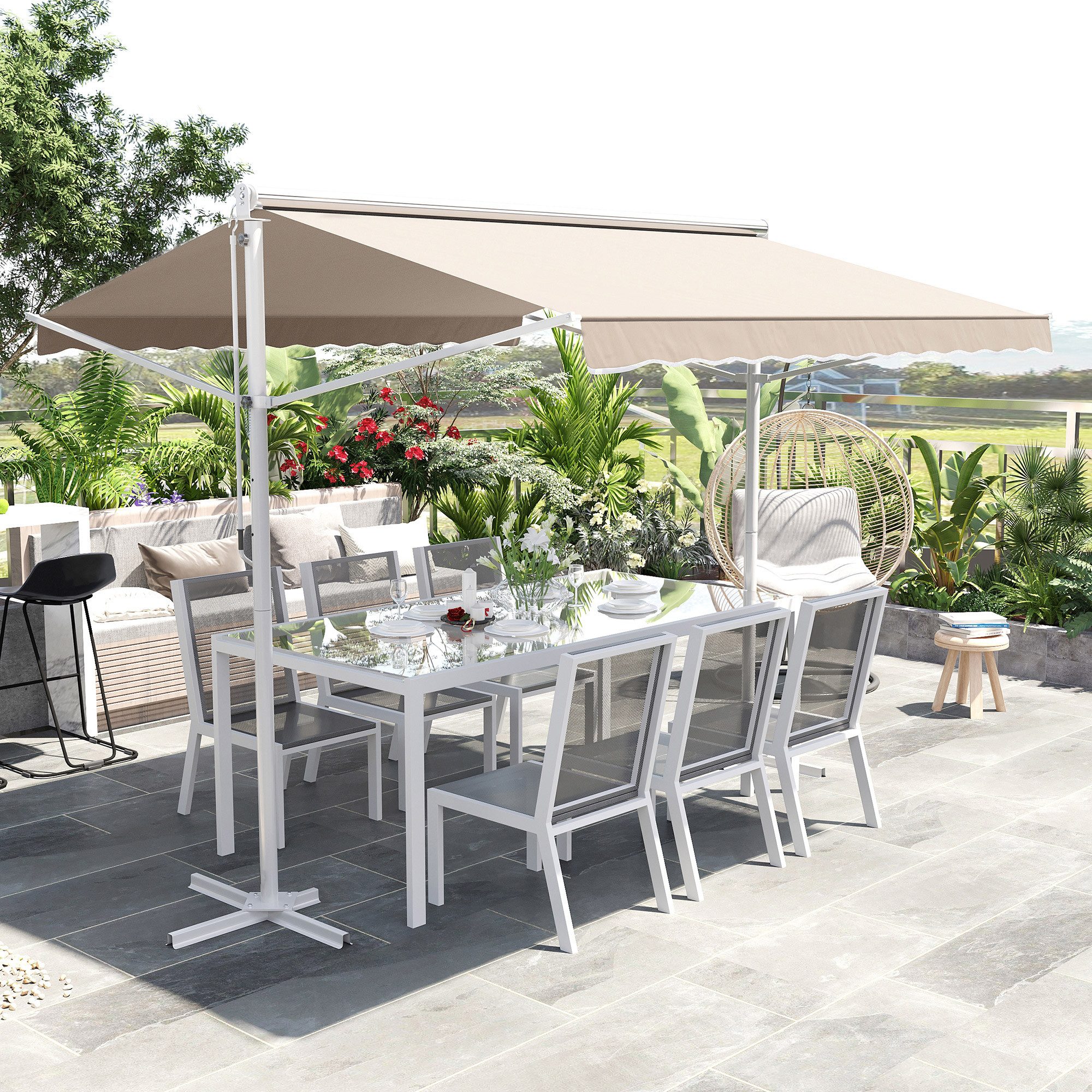 furnicato Markise Standmarkise 300x295x255 cm in Creme für Garten und (1-St)