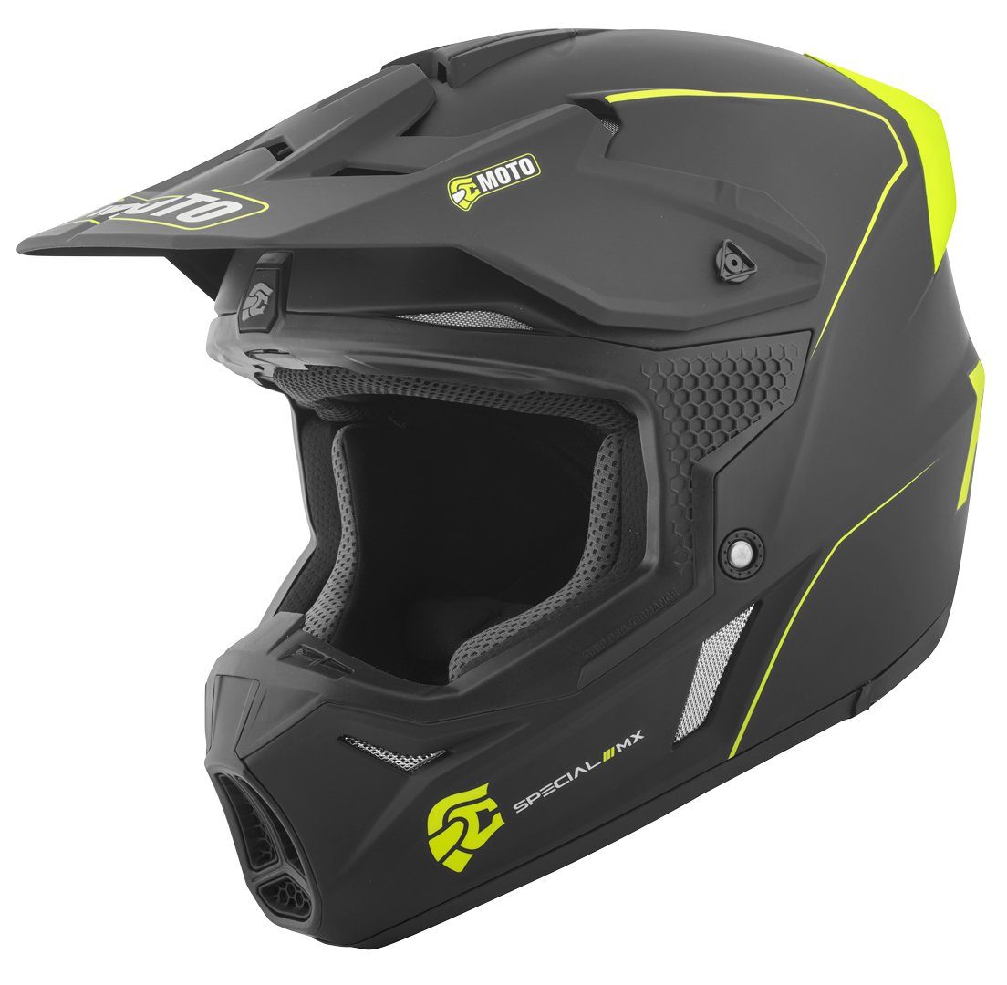 FC-Moto Motocrosshelm Merkur Straight Motocross Helm, Ratschenverschluss