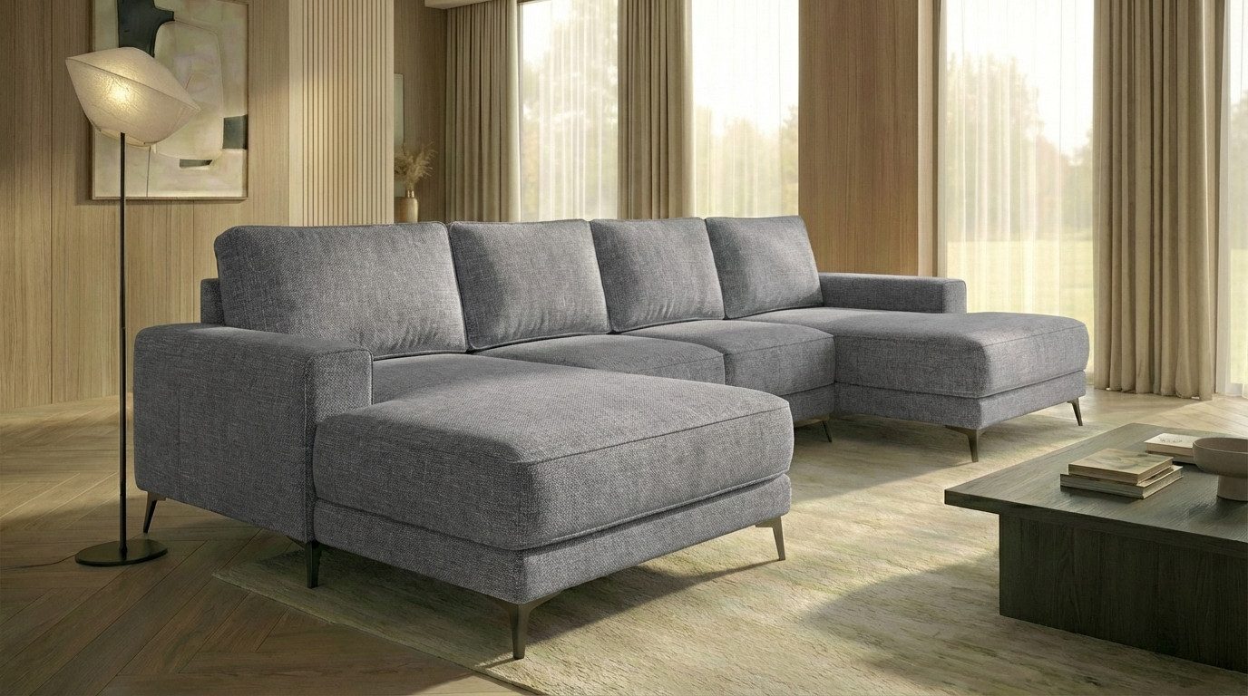 A&J MöbelLand GmbH Ecksofa VALTOR mit Schlaffunktion, Bonellfederkern und Bettkasten, TOP ANGEBOT!