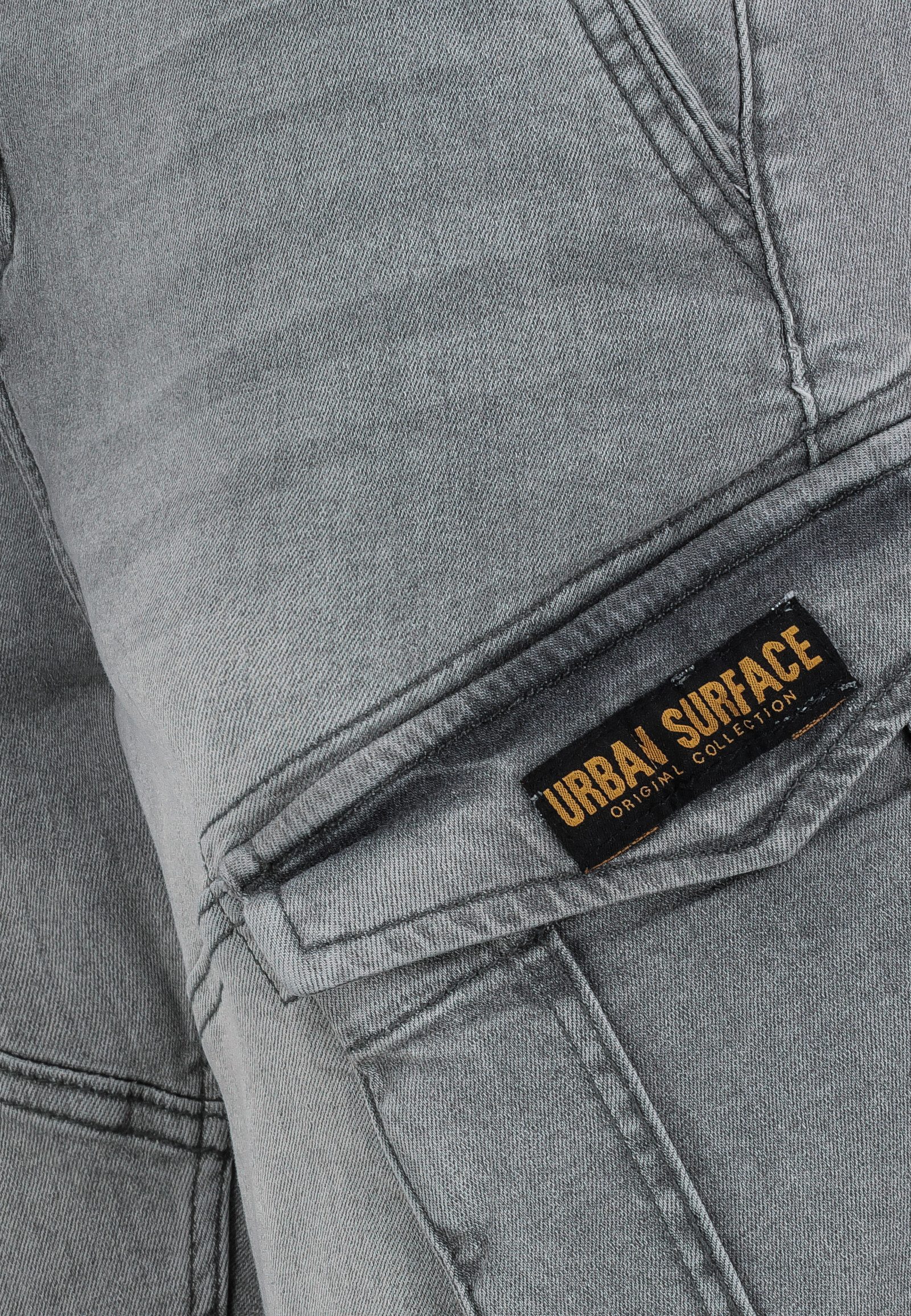 Urban Surface Jeansshorts Cargo mit Gürtel und Design Taschen Denim Bermuda Shorts