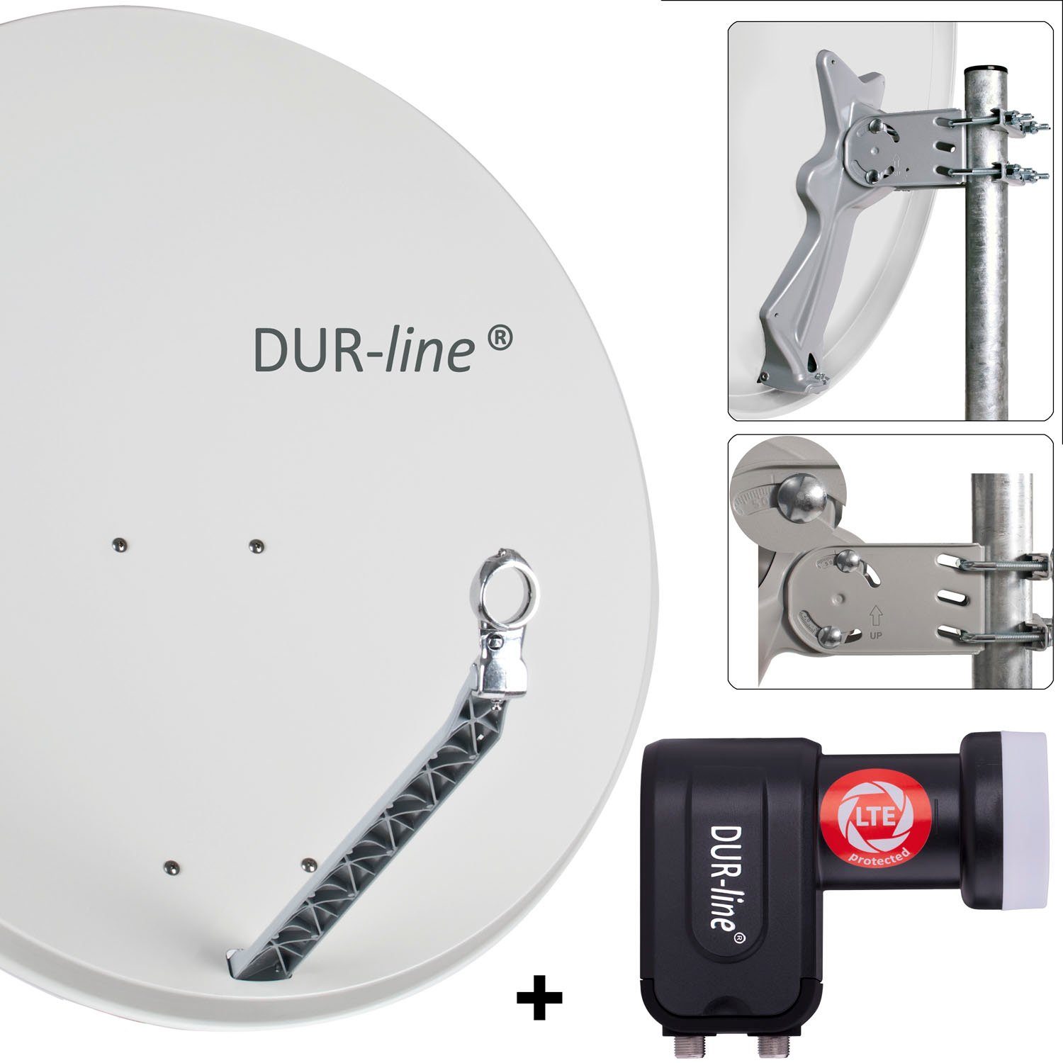 DUR-line DUR-line Select 85/90 G + +Ultra Twin LNB - 2 Teilnehmer Set Sat-Spiegel