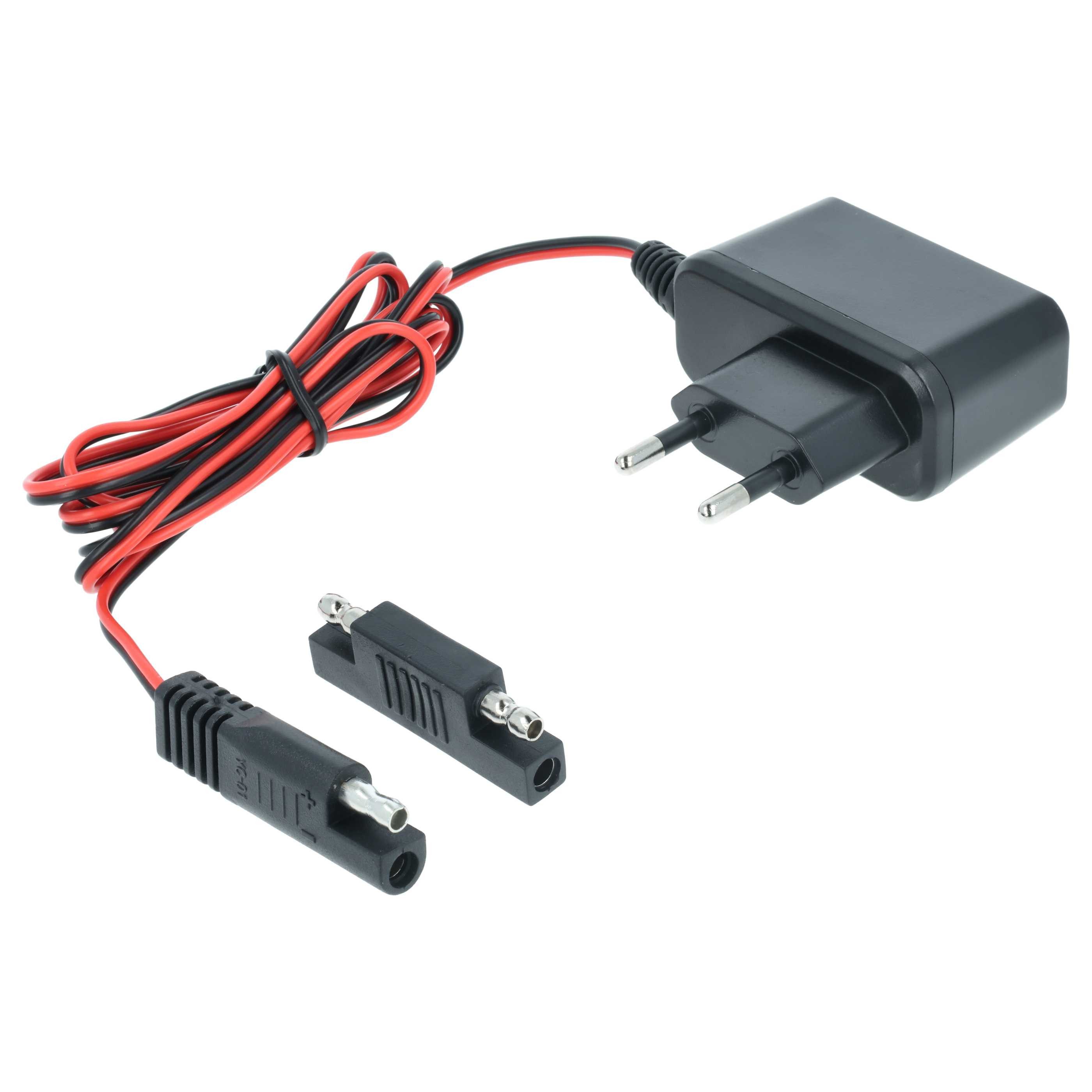 vhbw passend für Scheppach Rasenmäher Batterie-Ladegerät (Ladekabel für Starter Batterien in Rasenmähern mit Elektrostart)