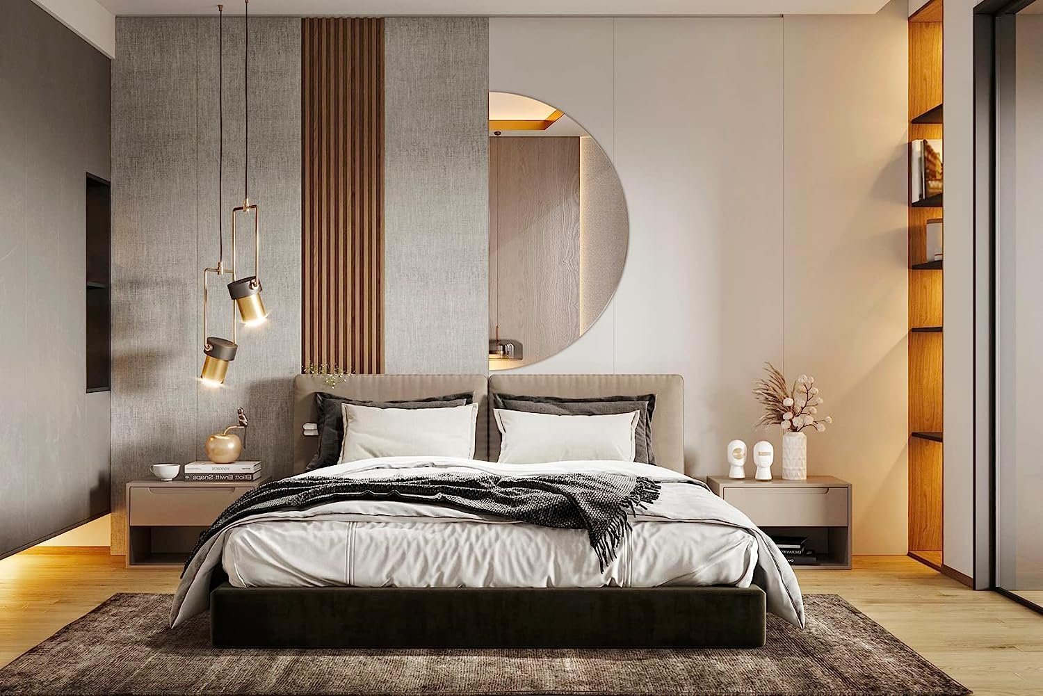 Tulup Dekospiegel Wandspiegel Halbrund Badspiegel Rund Spiegel Halbkreis 4m günstig online kaufen