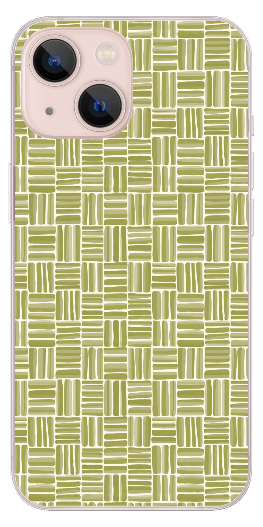 MuchoWow Handyhülle für Apple iPhone 13 Zopf - Muster - Grün, Smartphone-Bumper, Print, Handy Schutzhülle Dünn