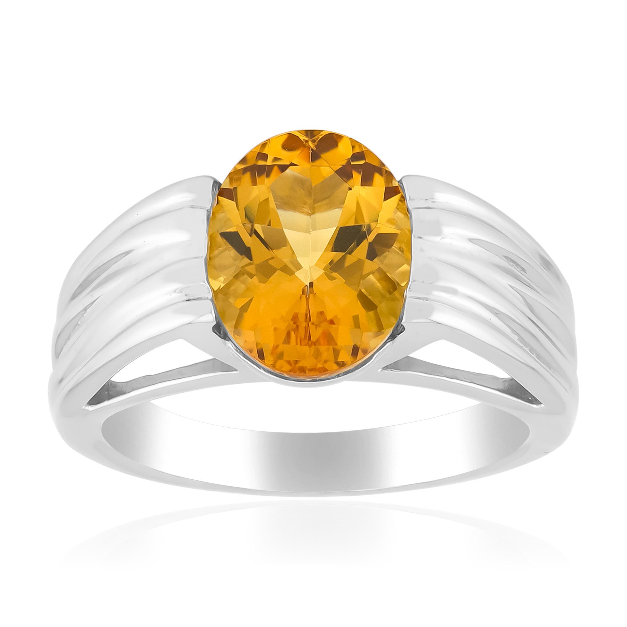 Cavill Solitärring Cavill Ring Sterlingsilber 925 mit 2,09 ct goldenem Beryll oval (1-tlg)