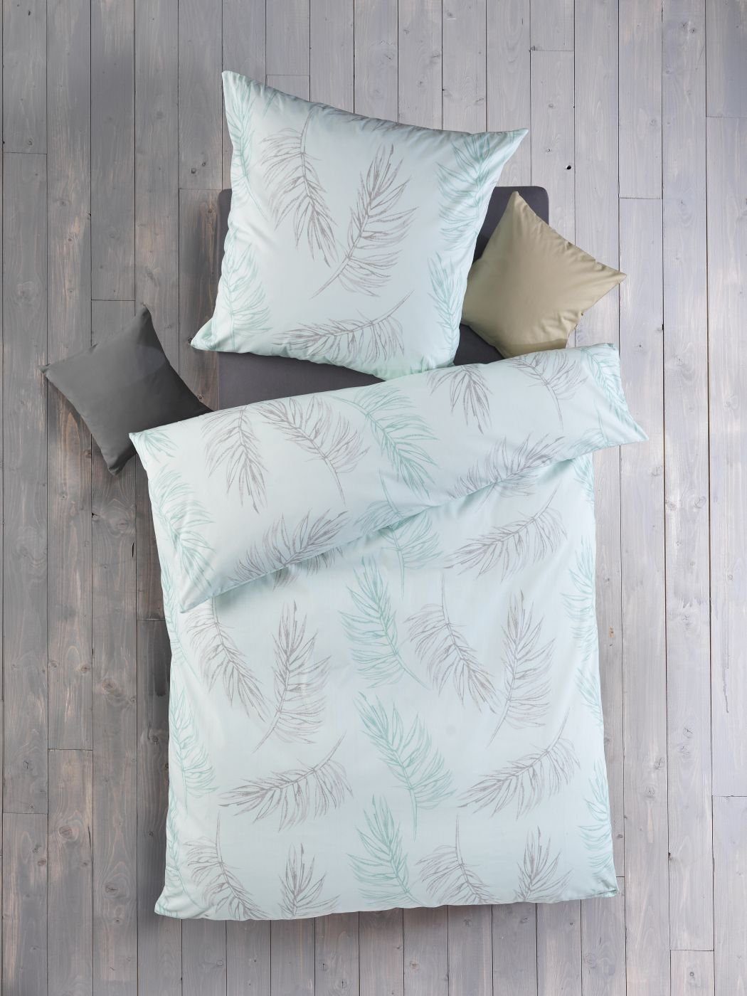 soma Bettwäsche Set Renforcé 135x200 Baumwolle Fedora helles türkis, Renforcé, 2 teilig, Geschenkidee atmungsaktiv weich sale Reißverschluss Partner Sommer