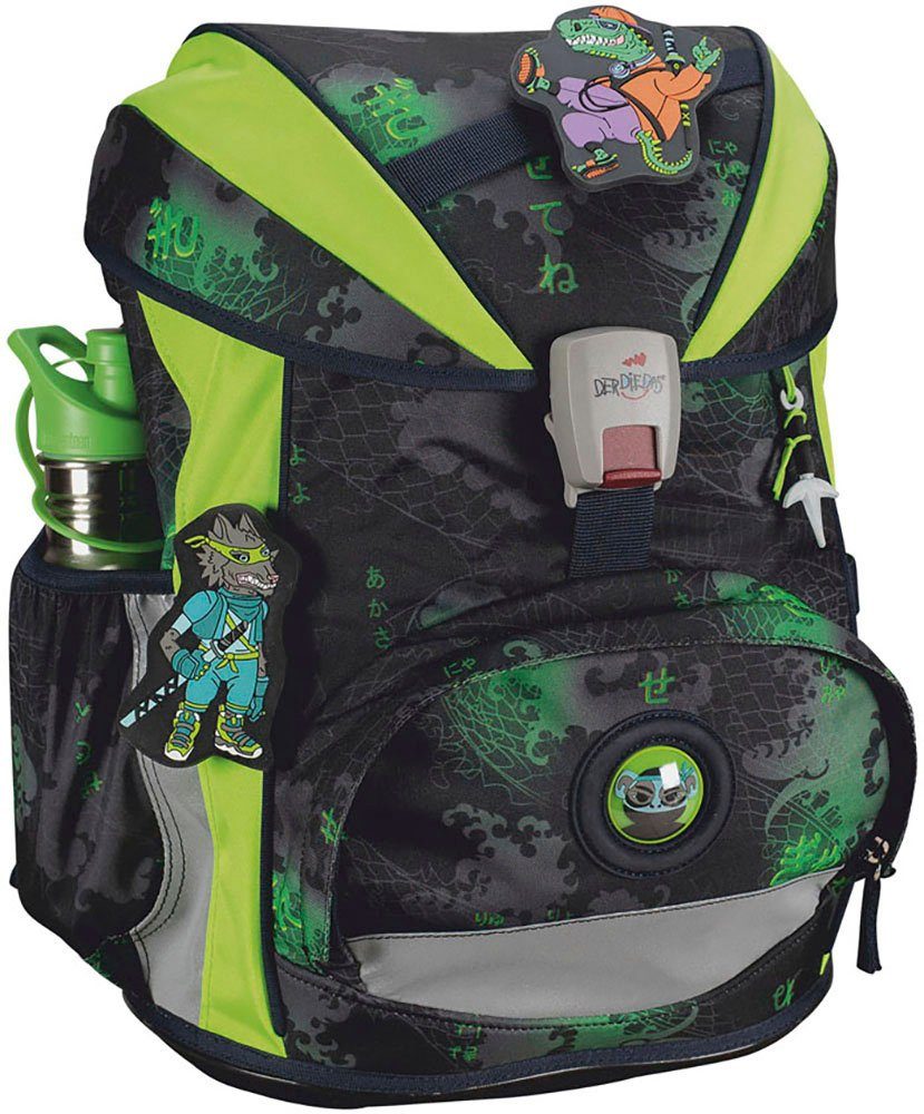 DerDieDas® Schulranzen ErgoFlex, Funny Fighter (Set, 5-tlg), aus recycelten Material