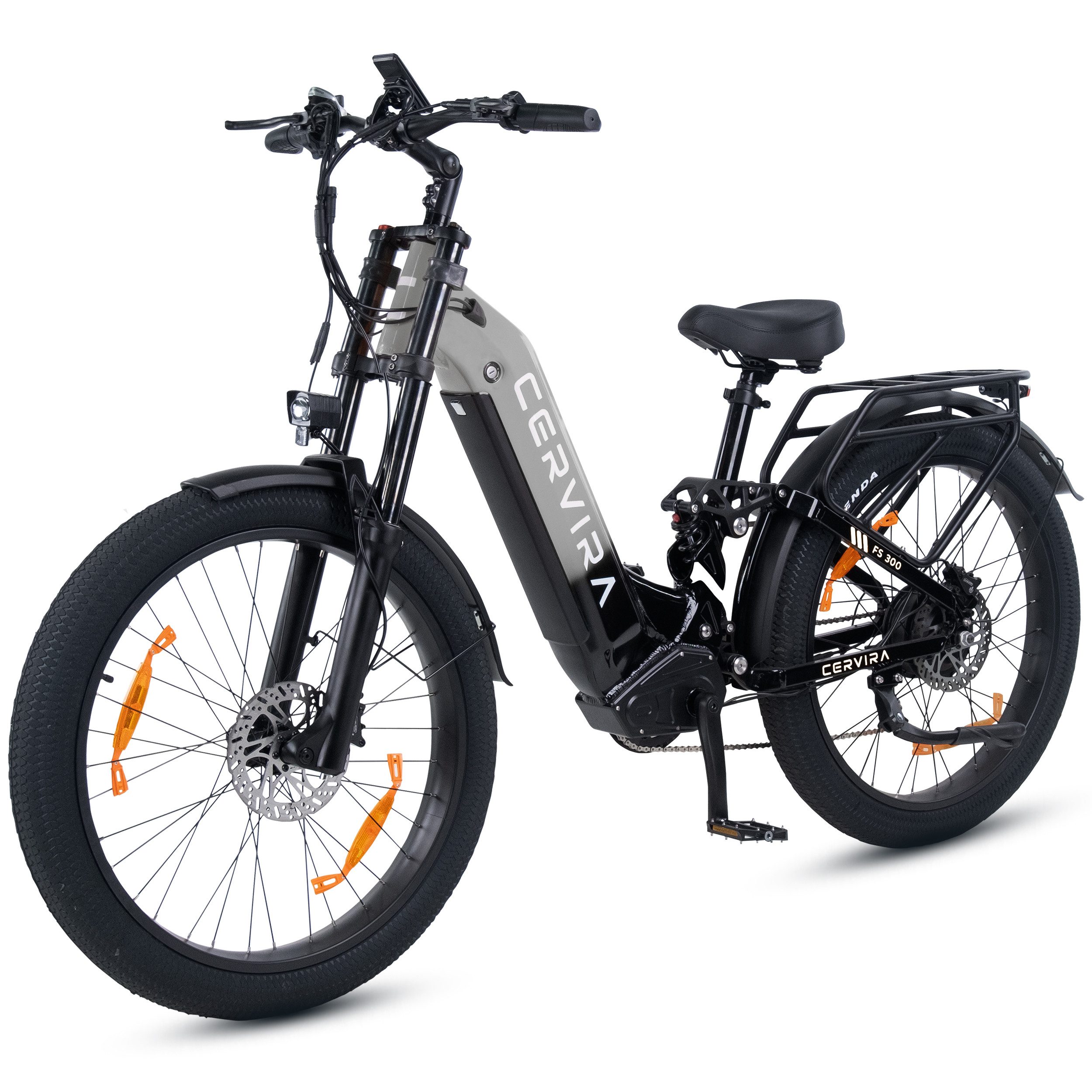 Vankel Cityrad FS300 Elektrofahrrad 26” x 3 Damen u. Herren Pedelec 960Wh Max.144KM, Kettenschaltung, Heckmotor, 960 Wh, Pedelec, Elektrofahrrad E-Mountainbike für Erwachsene, E-bikes