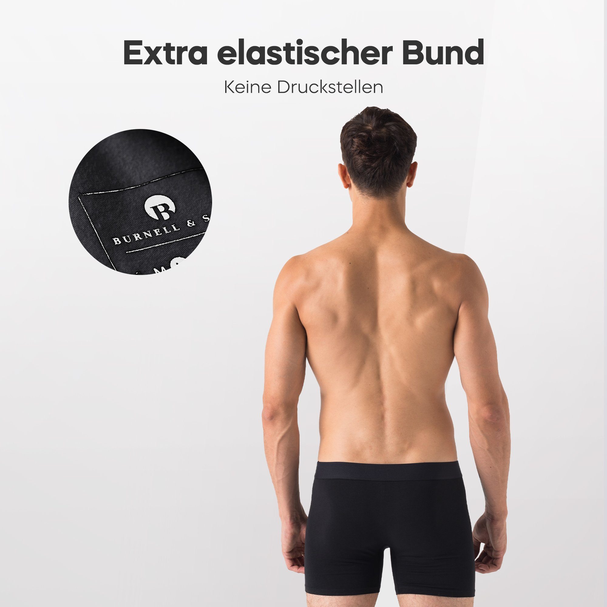 Burnell & Son Boxershorts Unterhosen aus Baumwolle für Herren Männer (Packung, Set, Spar-Pack, Spar-Packung, Spar-Set, 5-St., 5er-Pack) mit Komfortbund – Bild 5 von 5