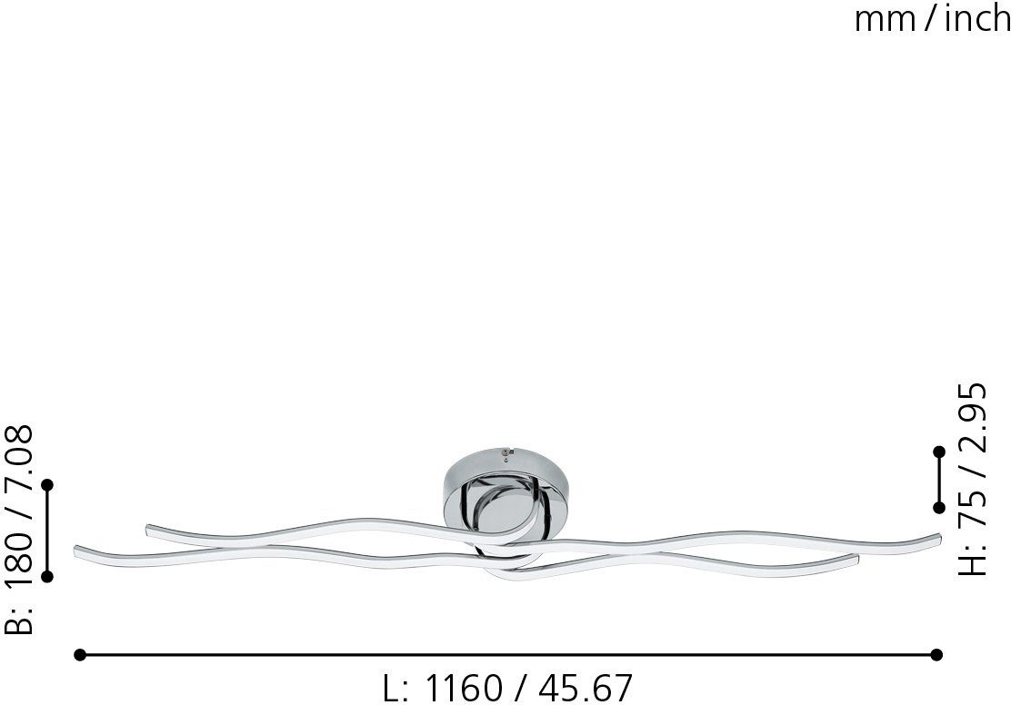 EGLO Deckenleuchte RONCADE Deckenlampe, Alu, Stahl und Kunststoff, Wohnzimm günstig online kaufen