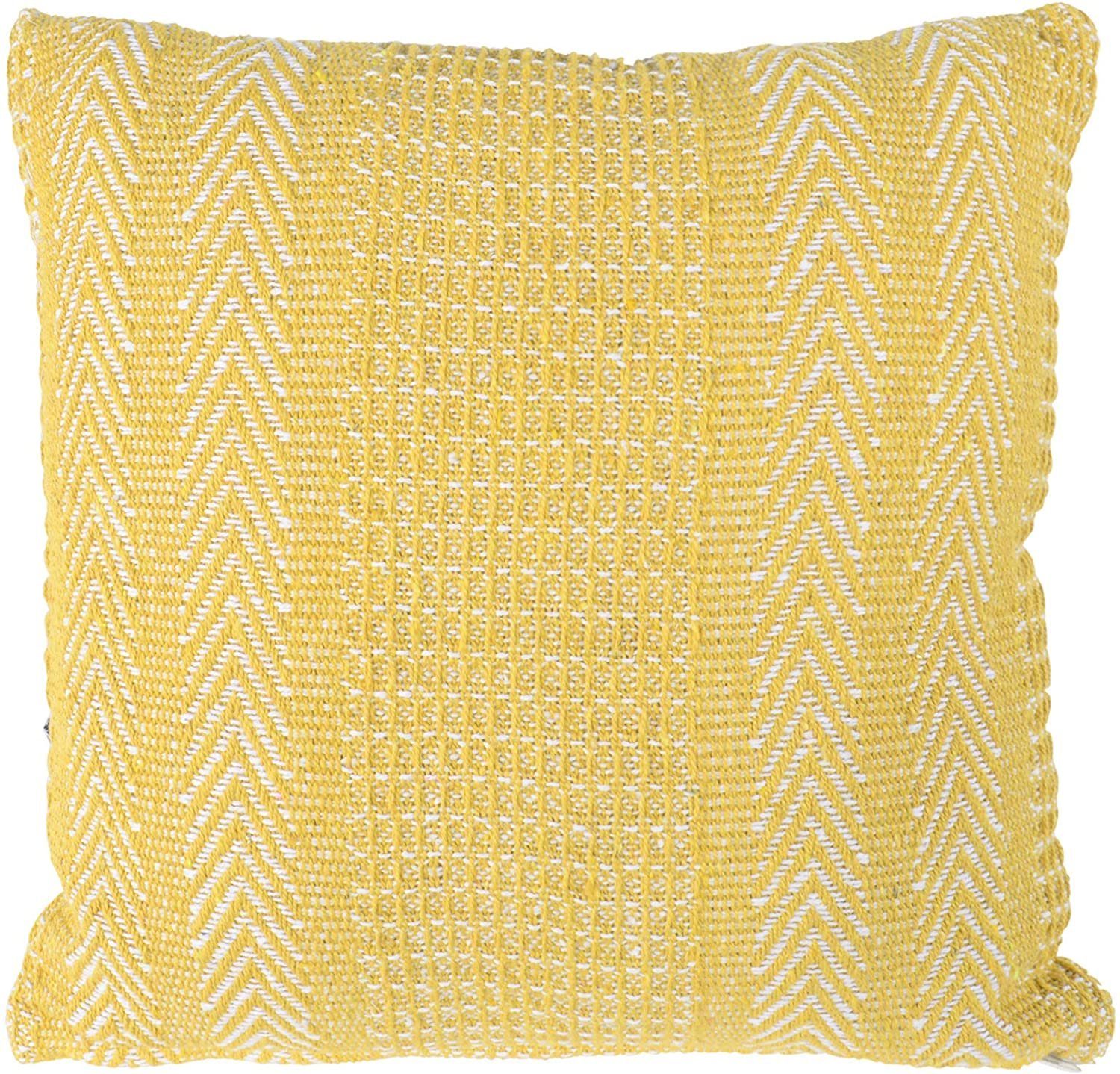 Lesli Living Dekokissen 4er Set Deko Zierkissen Haus Garten gelb Baumwolle mit Füllung 40x40 cm