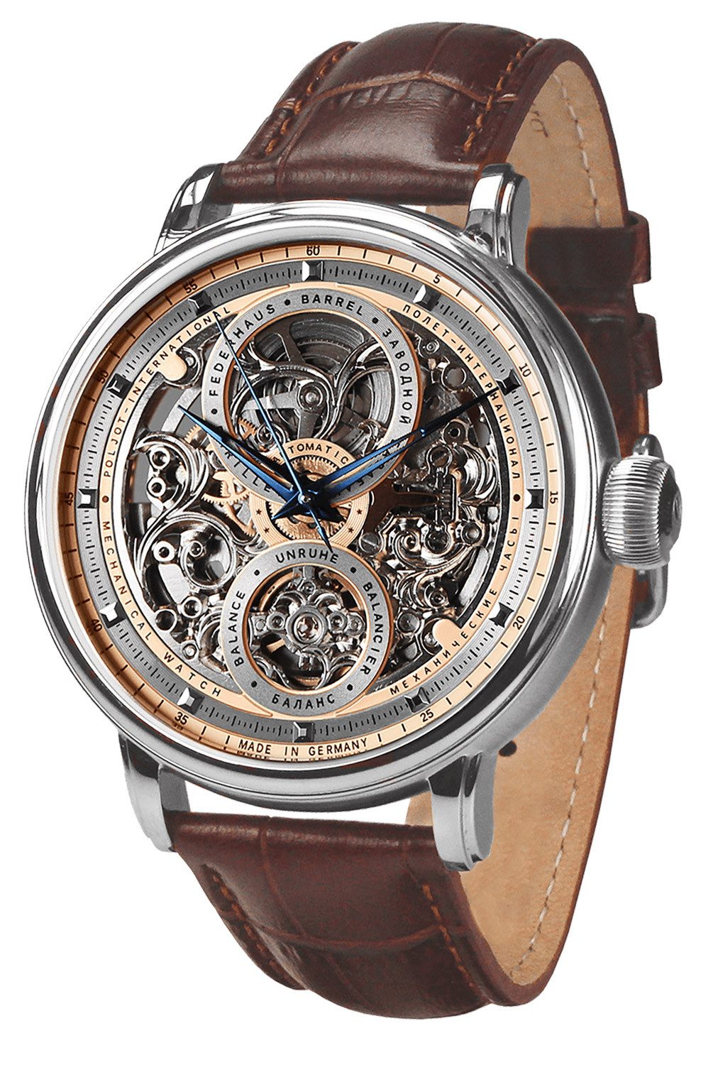 Poljot International Automatikuhr Automatik Hermitage Braun/Silberfarben günstig online kaufen