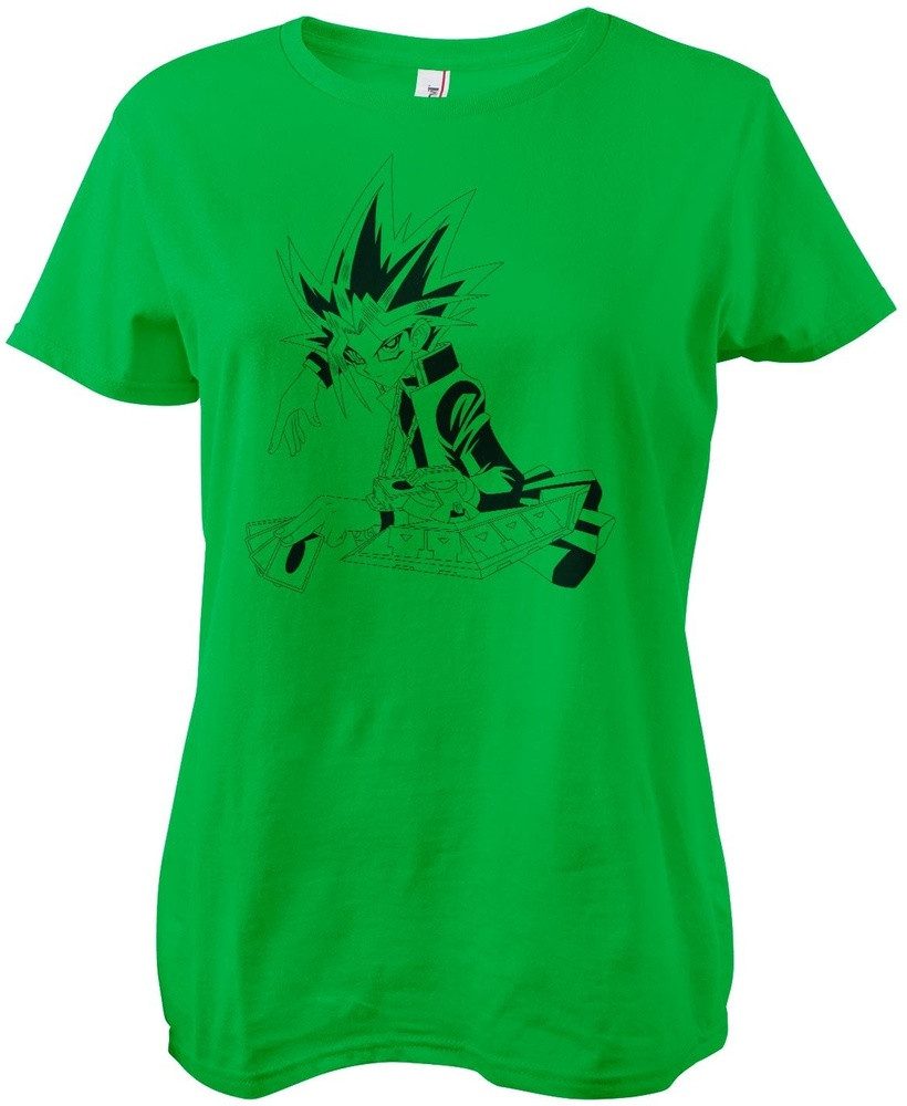 Yu-Gi-Oh T-Shirt Yo-Gi-Oh! Green Outlines Girly Tee