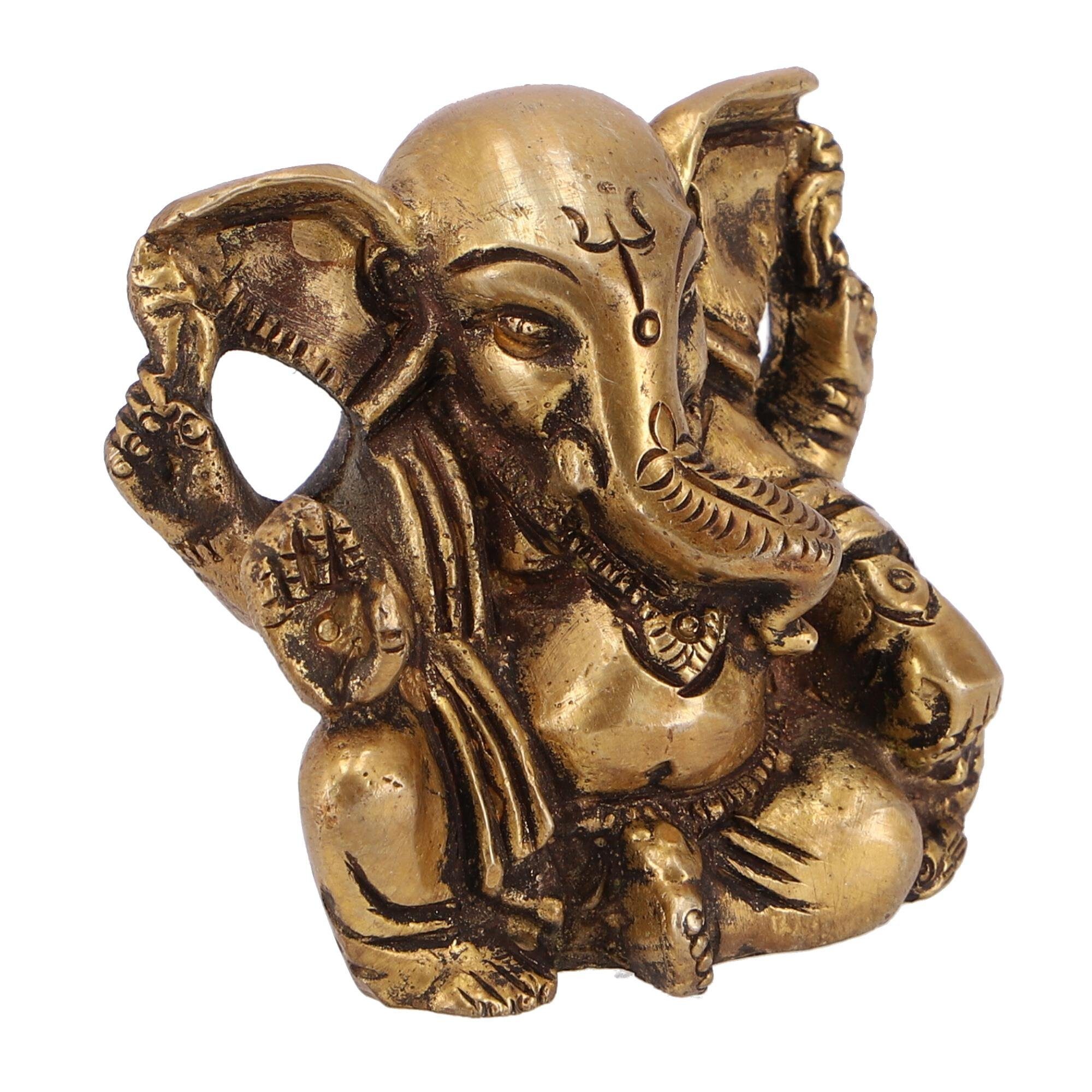 Ganesha Messingfigur Baby Statue, 5,5.. Dekofigur Guru-Shop Ganesha