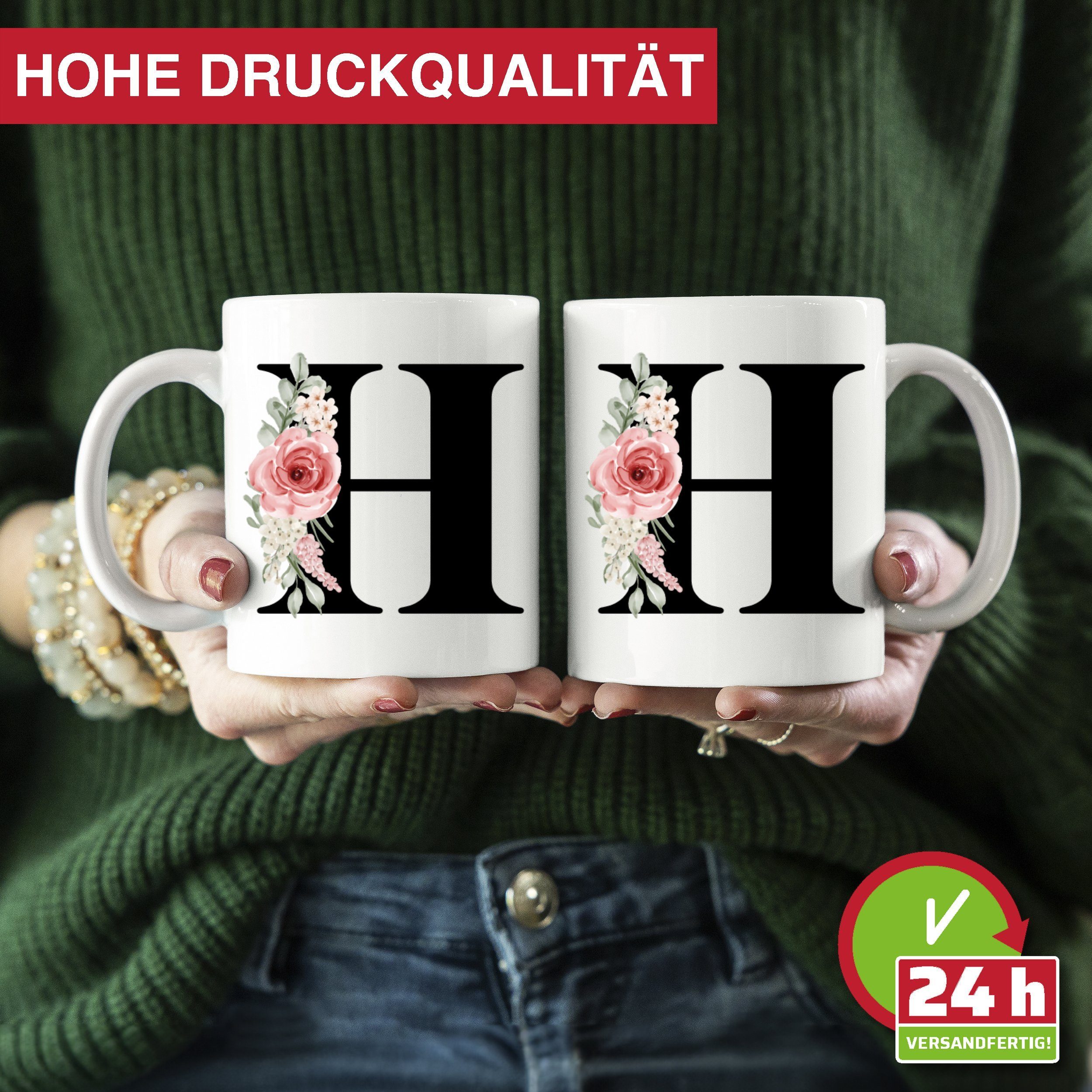 Giftandprint Tasse personalisiert mit Anfangsbuchstabe Monogramm Geburtstag Geschenk Frau, Geschenke für Frauen, Spülmaschinengeeignet, Mit Geschenkbox – Bild 2 von 5