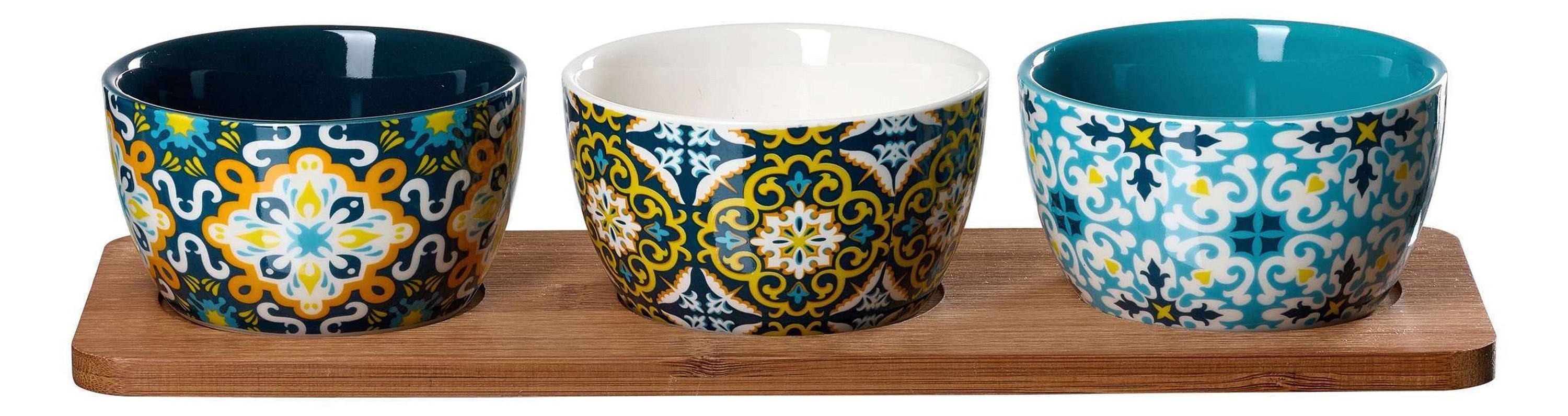 Ritzenhoff & Breker Servierschale Servierschalenset, 4-tlg., Steinzeug, mediterranes Design, Steinzeug