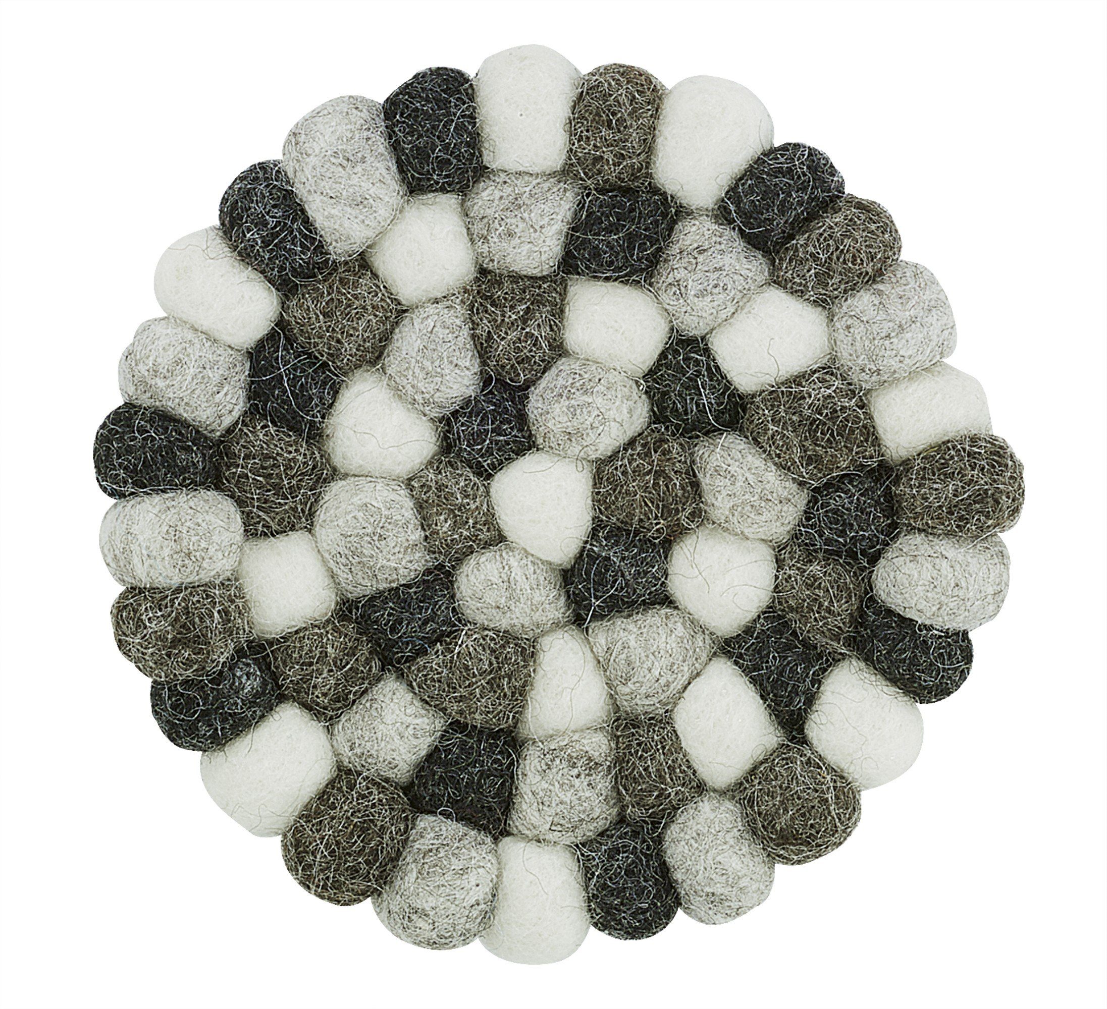 Cilio Getränkeuntersetzer Untersetzer Glasuntersetzer Schafwolle Filz Ø10 cilio LANA GRIGIO