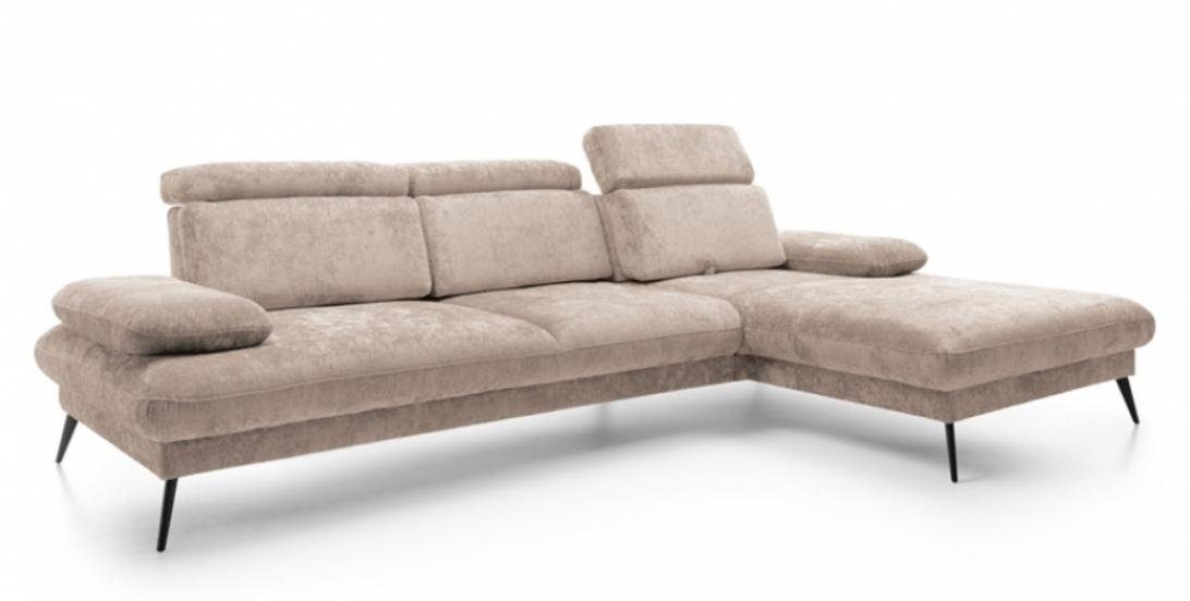 L Eckgarnitur Design Beige Sofa in Made Europe Ecksofa Grau Form Couch Polster, Teile, JVmoebel Ecksofa 2