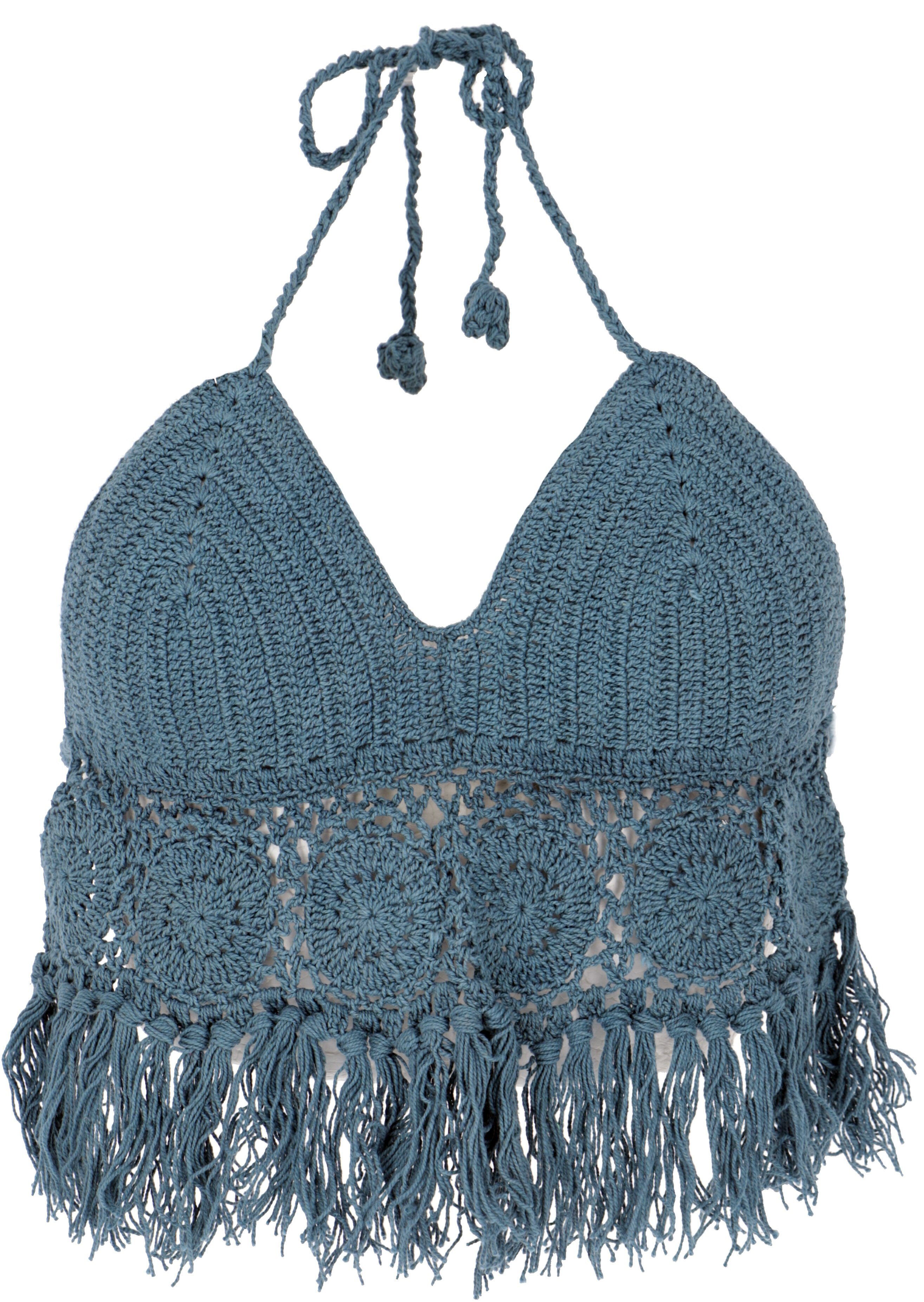 Guru-Shop T-Shirt Häkeltop, Bikinitop, Strandtop, Hippie Bra.. Festival, Ethno Style, alternative Bekleidung