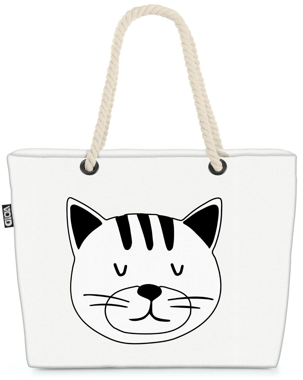 VOID Strandtasche (1-tlg), Katze Cartoon Comic Katze Cartoon Comic Haustier Hauskatze Kätzchen S