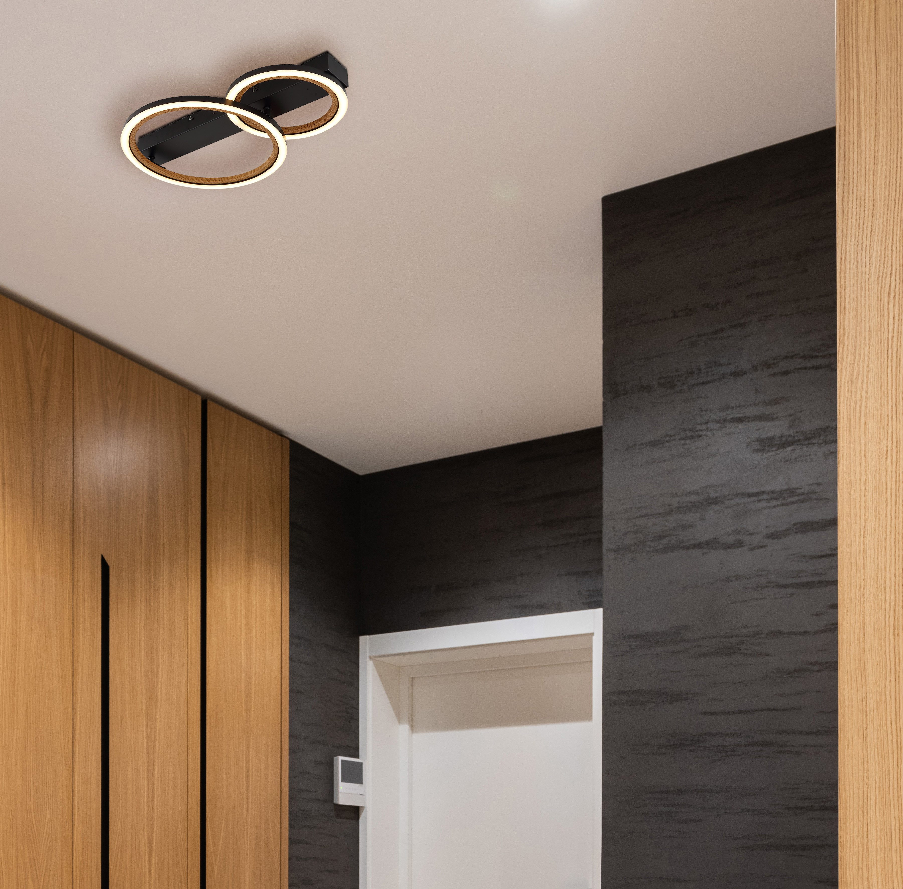 GLOBO LIGHTING Deckenleuchte DAKARI I, LED fest integriert, Warmweiß, Deckenlampe Wohnzimmer-Leuchte Schlafzimmer-Leuchte Flur Küche