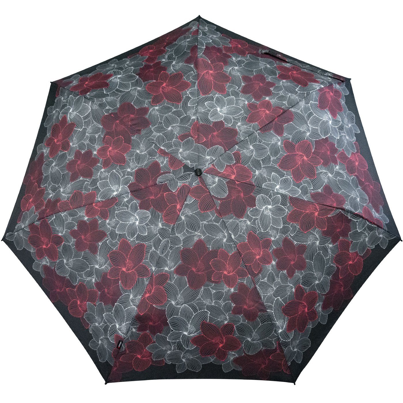 schönes mit Stellar leichter, Damen Auf-Zu-Automatik, für - Schirm Taschenregenschirm Blüten-Muster kompakter Design Knirps®