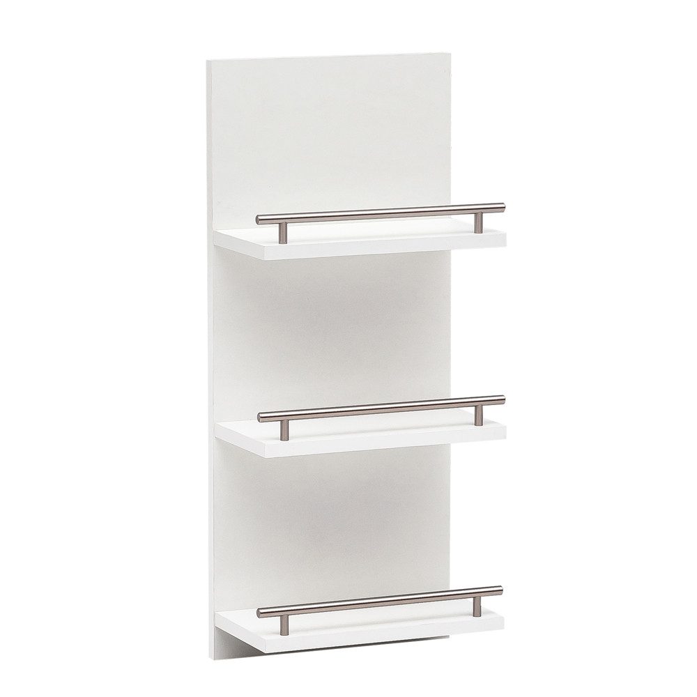 Lomadox Wandregal NOCI-80, Badezimmer Regal Wandregal weiß 3 Regalböden 30,3x70,2x17,45 cm