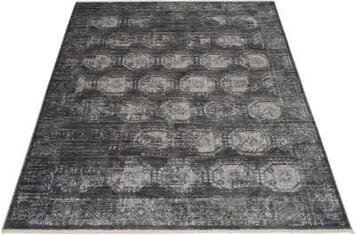 Teppich Mason, Bruno Banani, rechteckig, Höhe: 5 mm, Orient-Dekor, Vintage, mit Bordüre, mit Fransen, robust, pflegeleicht